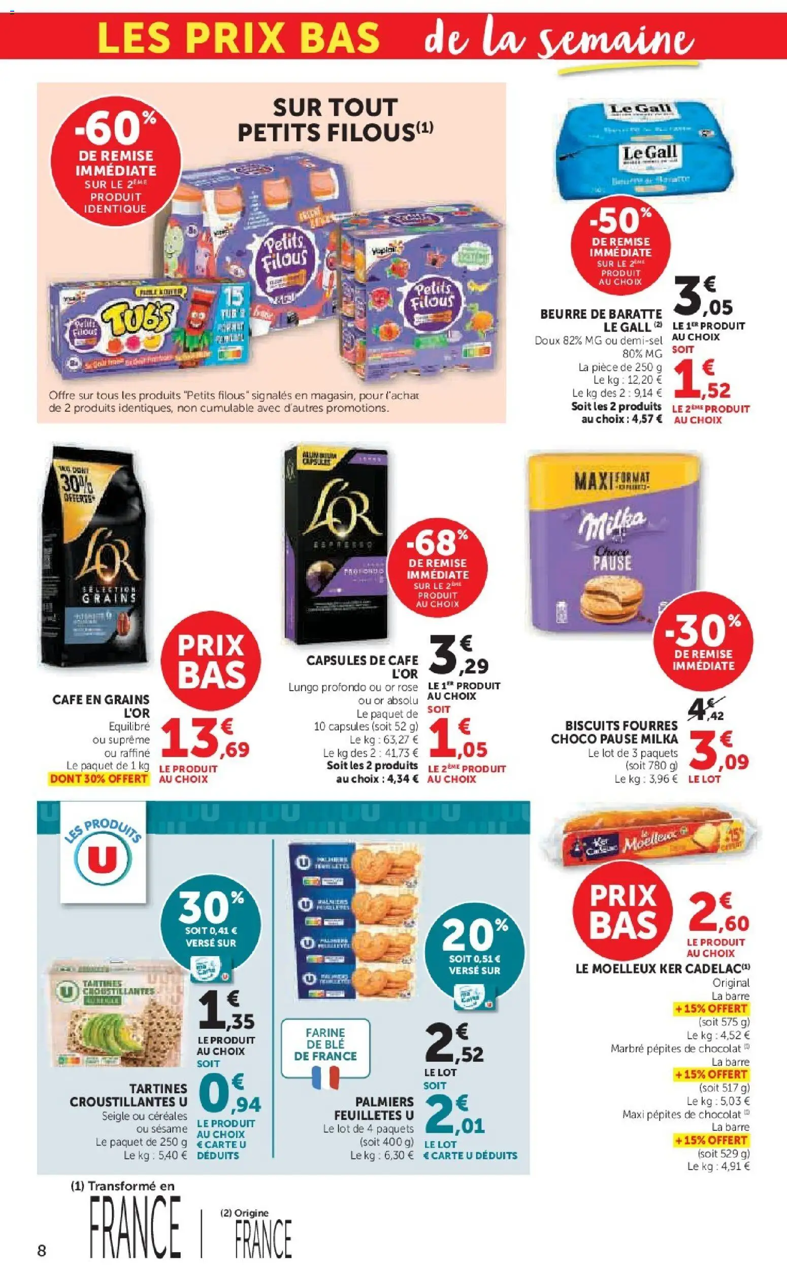 {H1} | Page: 8 | Produits: Farine, Café, Céréales, Biscuits