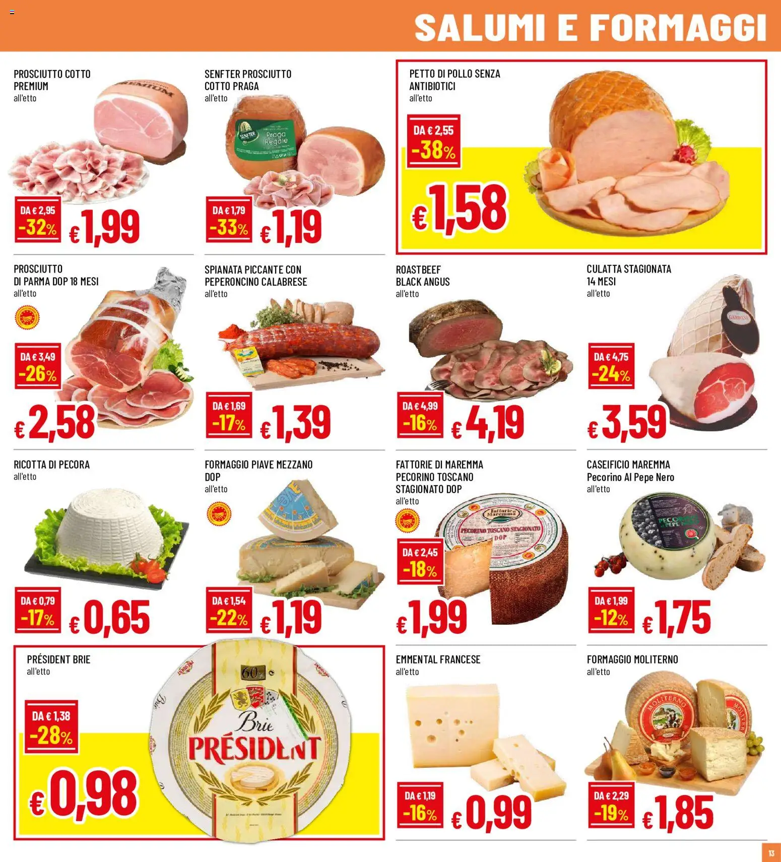 Volantino Galassia del 03/09/2026 | Pagina: 13 | Prodotti: Pepe, Prosciutto, Ricotta, Pecorino