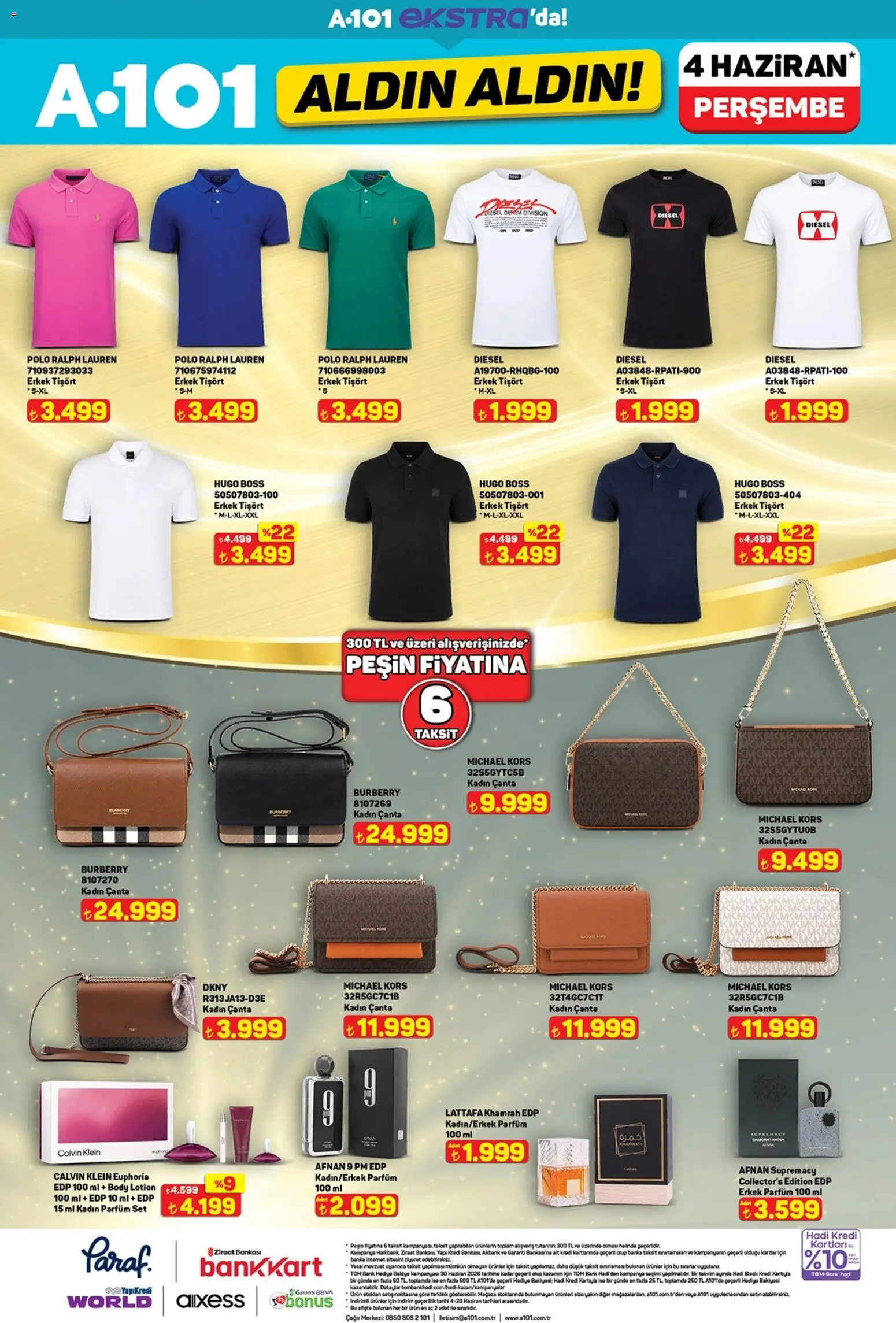 A101 - Katalog Aldın Aldın - 04.06.2026 tarihinden itibaren geçerlidir | Sayfa: 20 | Ürünler: Parfüm, Tişört, Çanta