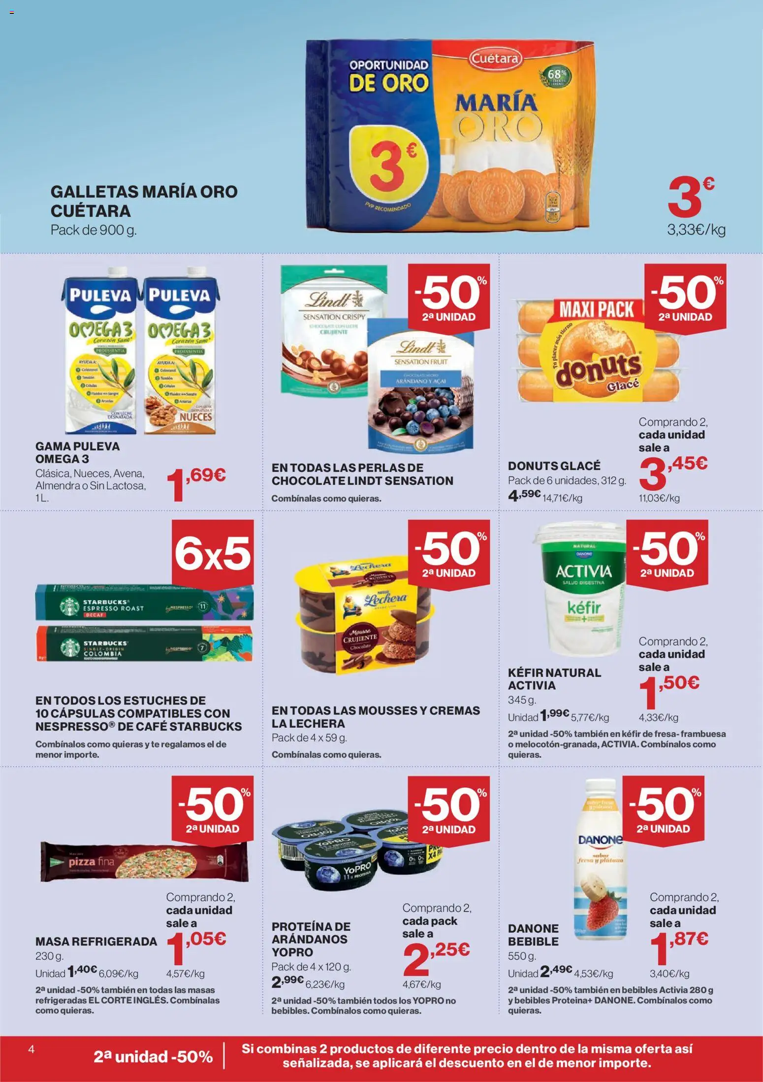 Hipercor catálogo │ válido desde el 16/07/2026 | Página: 4 | Productos: Mousse, Pizza, Κεραία, Donuts