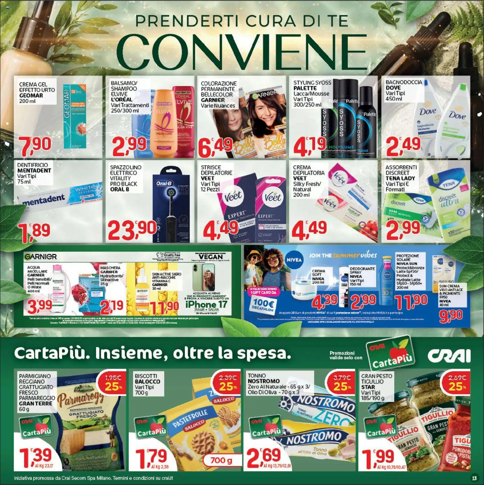 Volantino CRAI del 28.05.2026 | Pagina: 13 | Prodotti: Maschera, Iphone, Biscotti, Latte