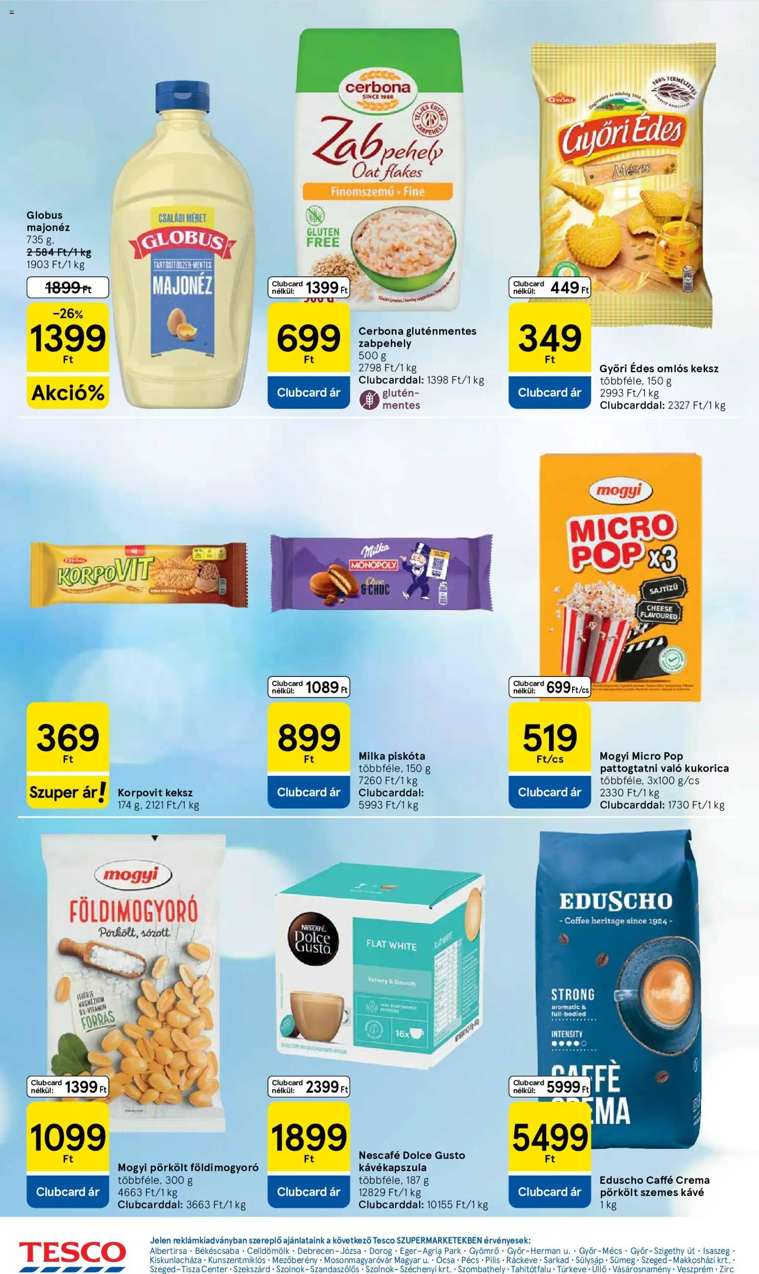 Tesco akciós ujság - amely érvényes a következő dátumtól: 18.06.2026 | Oldal: 4 | Termékek: Piskóta, Kávé, Gluténmentes, Keksz