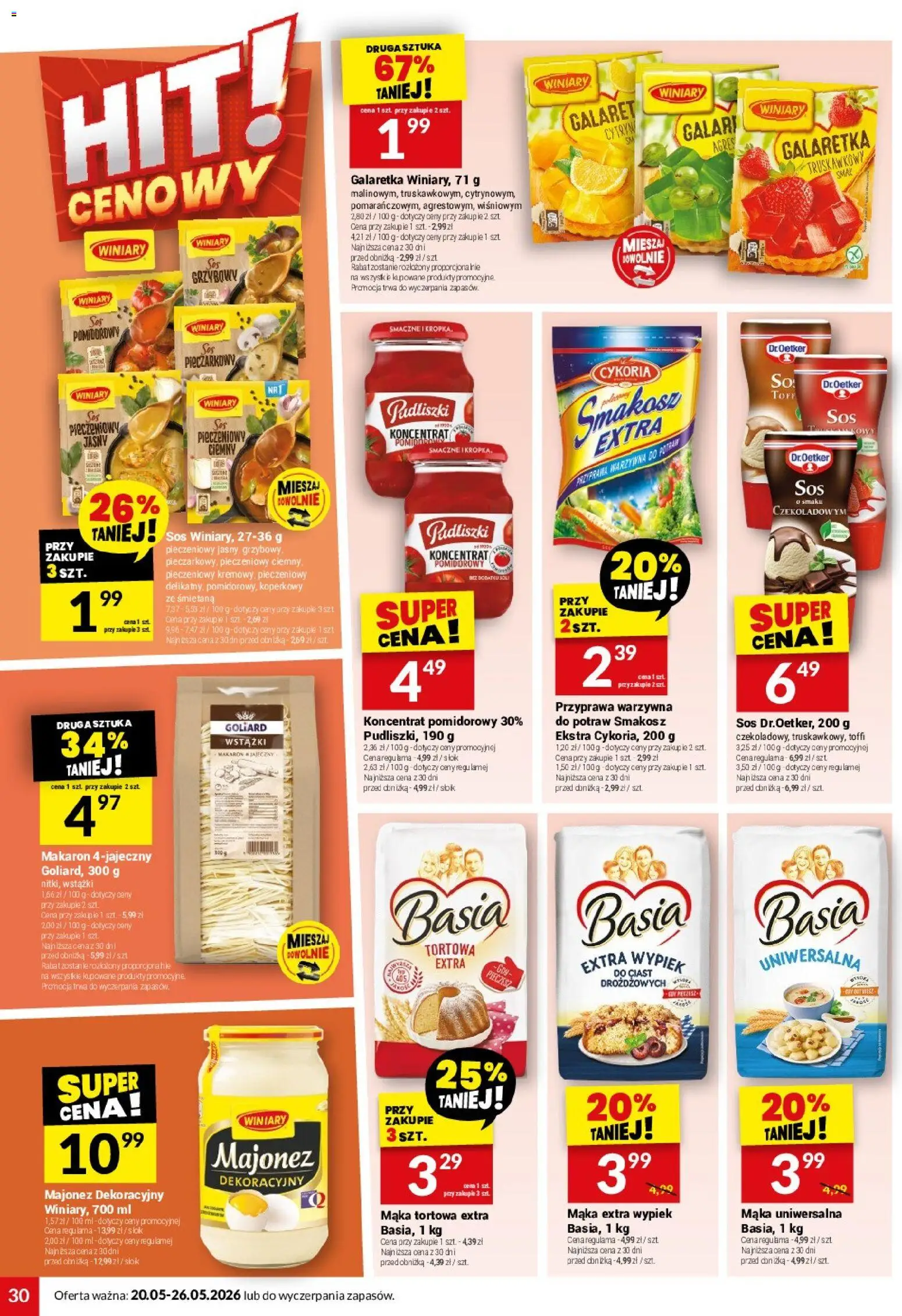 Twój Market gazetka od 20.05.2026 | Strona: 30 | Produkty: Galaretka, Koncentrat pomidorowy, Majonez, Sos