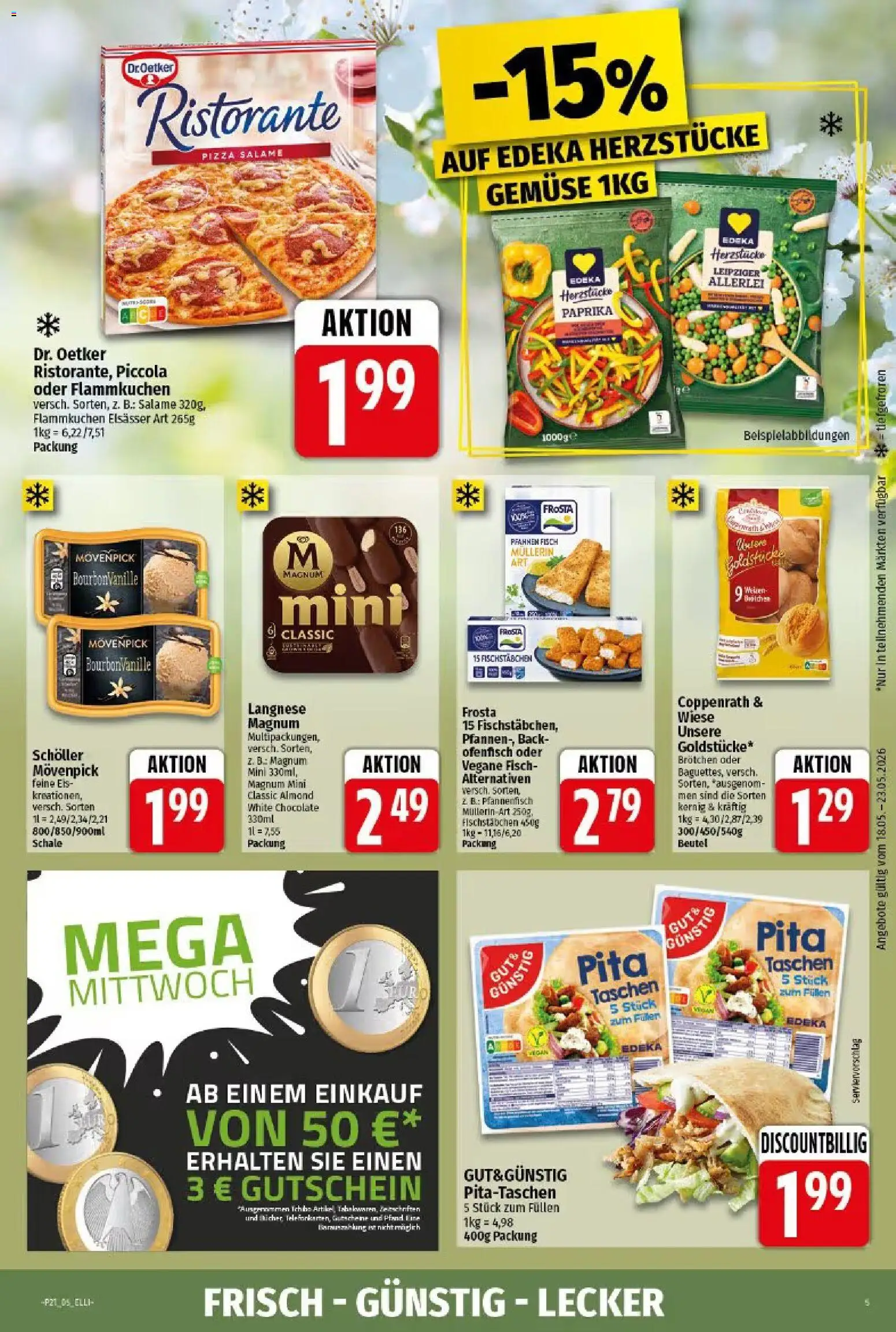 Elli Markt Prospekt Gütersloh – gültig ab 18.05.2026 | Seite: 5 | Produkte: Ristorante, Frosta, Gemüse, Pizza