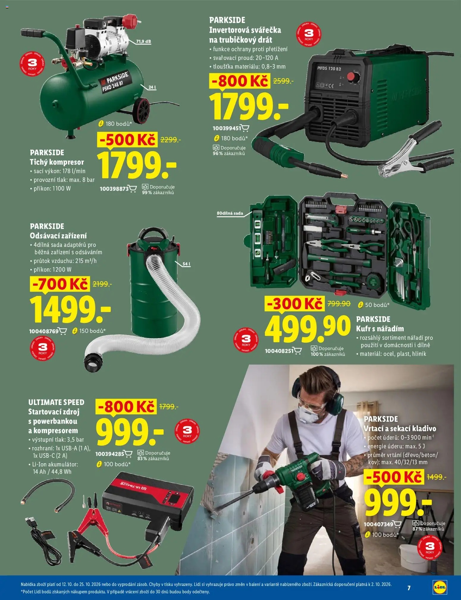 Lidl magazín od 12.10.2026 | Strana: 7 | Produkty: Parkside, Kompresor Parkside, Kladivo, Ultimate Speed