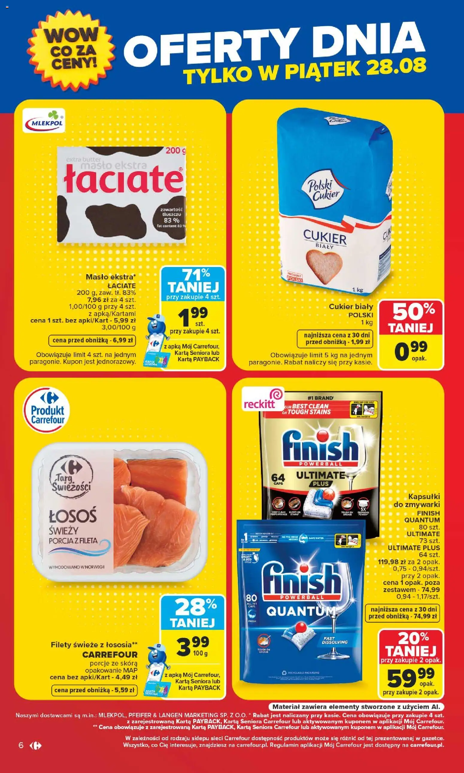 Carrefour gazetka - Warszawa od 24.08.2026 | Strona: 6 | Produkty: Kapsułki, Łosoś, Cukier biały, Masło