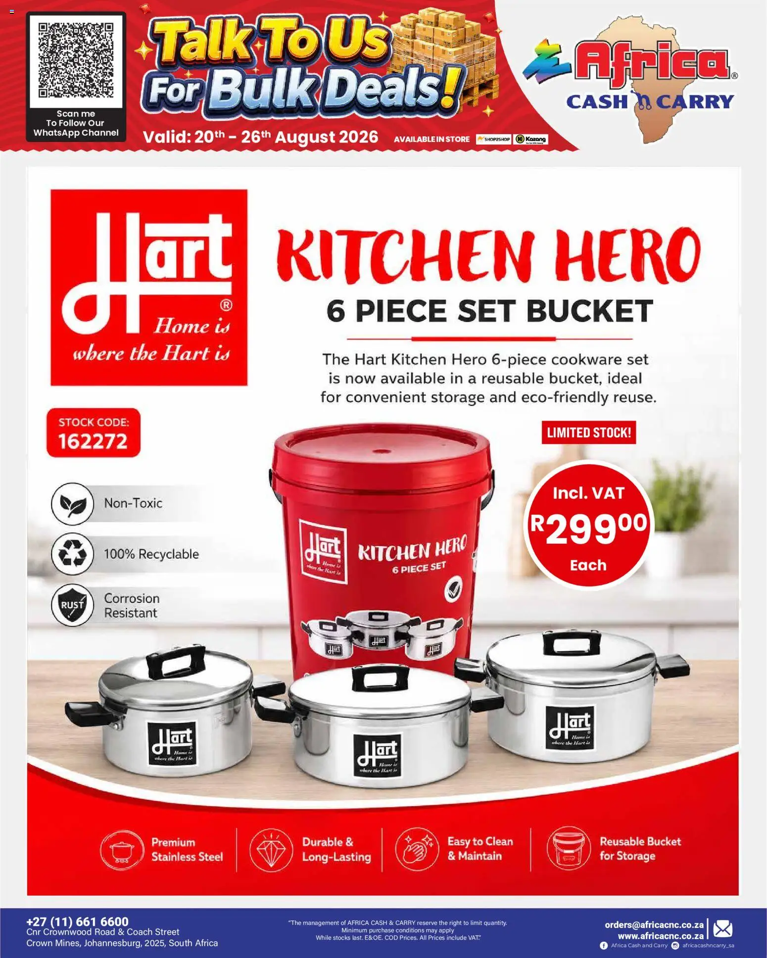 New Africa Cash & Carry catalogue – valid from 20/08/2026 | Page: 43 | Products: Cookware, Stock