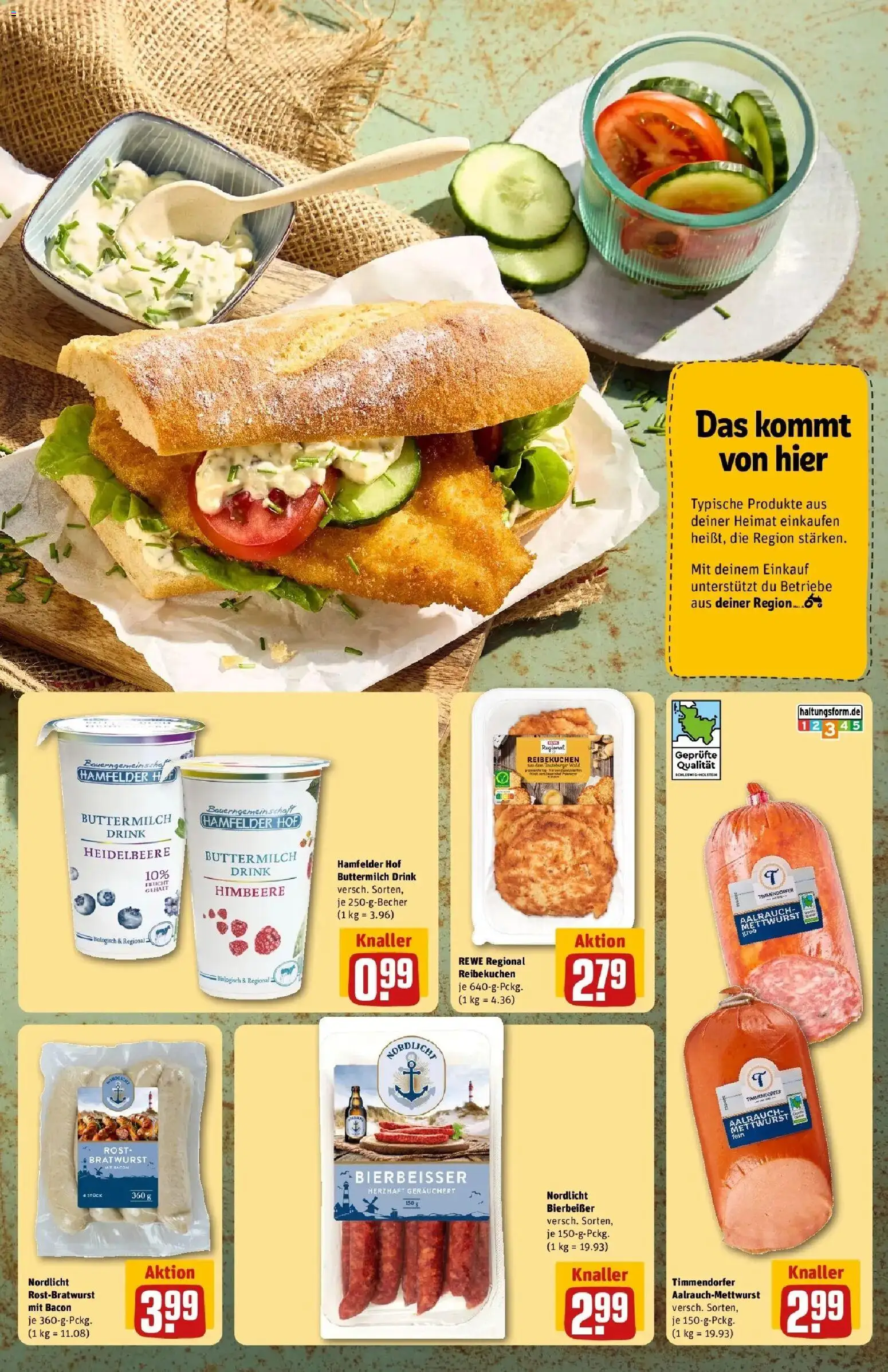 Rewe Prospekt Lübeck – gültig ab 27.07.2026 | Seite: 5 | Produkte: Buttermilch, Bratwurst, Himbeere