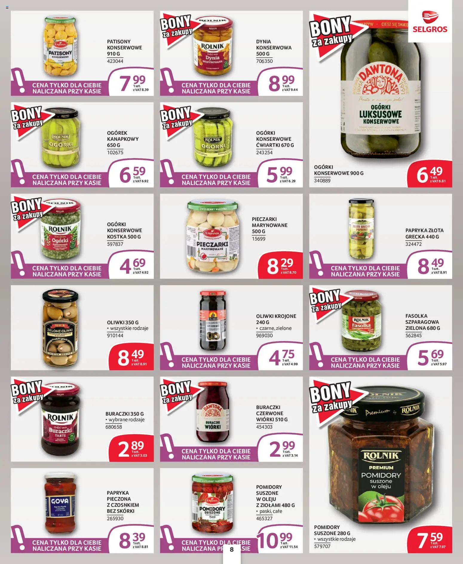 Selgros cash&carry gazetka - Oferta spożywcza od 24.09.2026 | Strona: 8 | Produkty: Dynia, Ogórek, Fasolka szparagowa, Pomidory