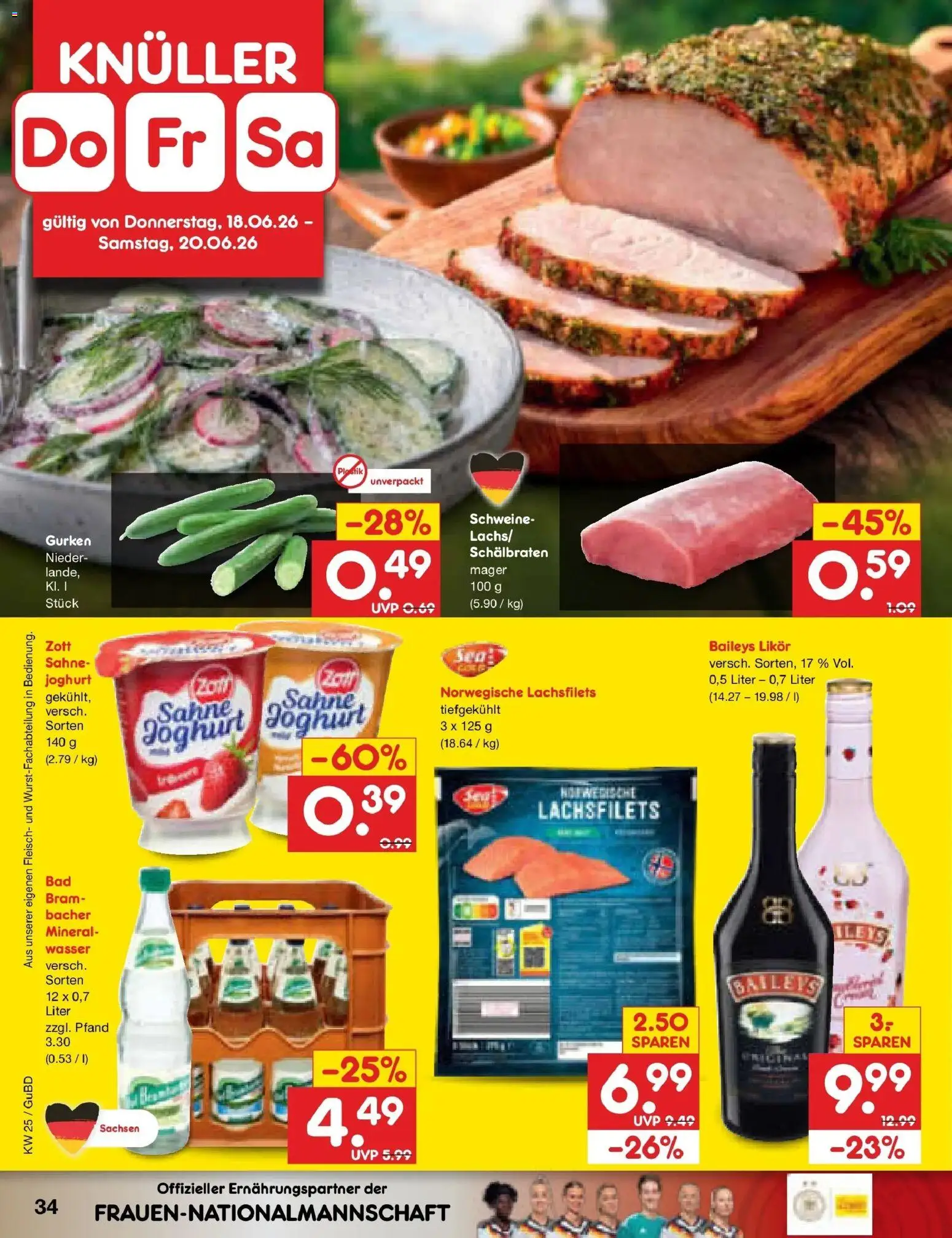 Netto Marken-Discount Prospekt Augustusburg – gültig ab 14.06.2026 | Seite: 46 | Produkte: Joghurt, Likör, Fleisch, Gurken