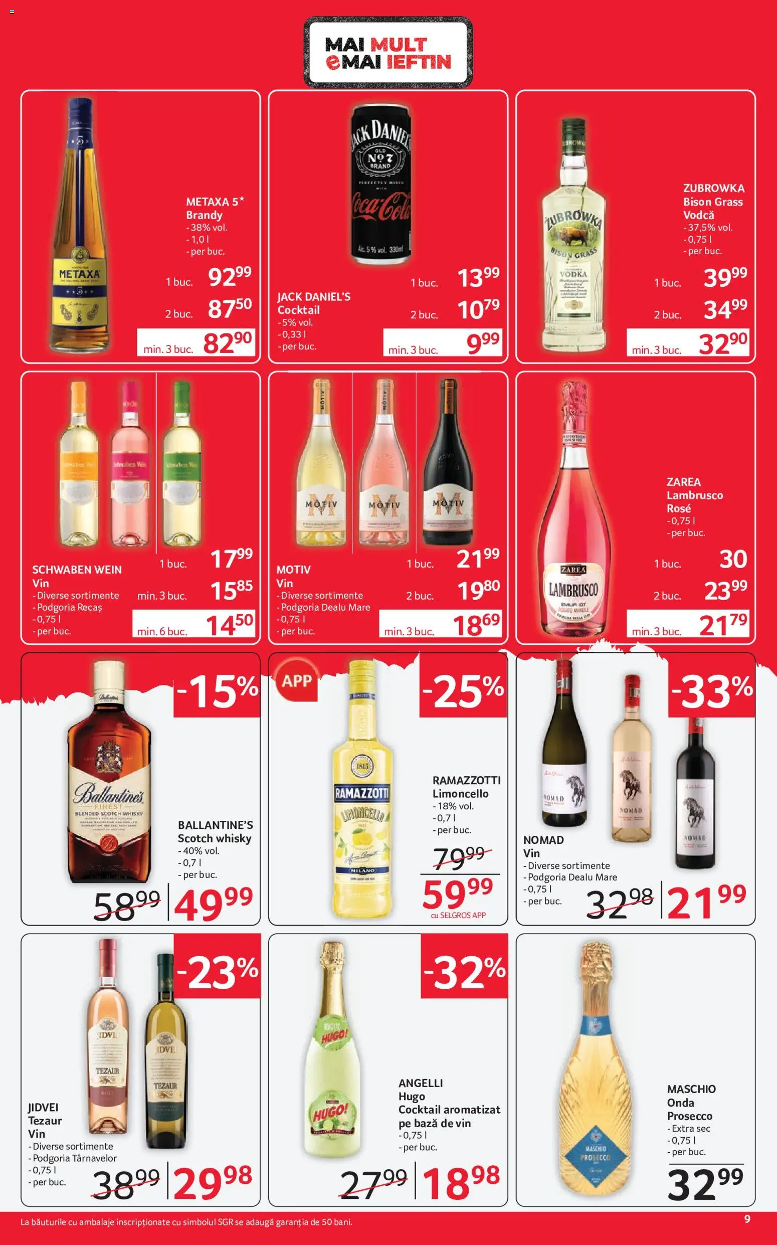 Noul catalog Selgros – valabil de la 07.08.2026 | Pagină: 9 | Produse: Amerikan servis, Prosecco, Vin, Cocktail