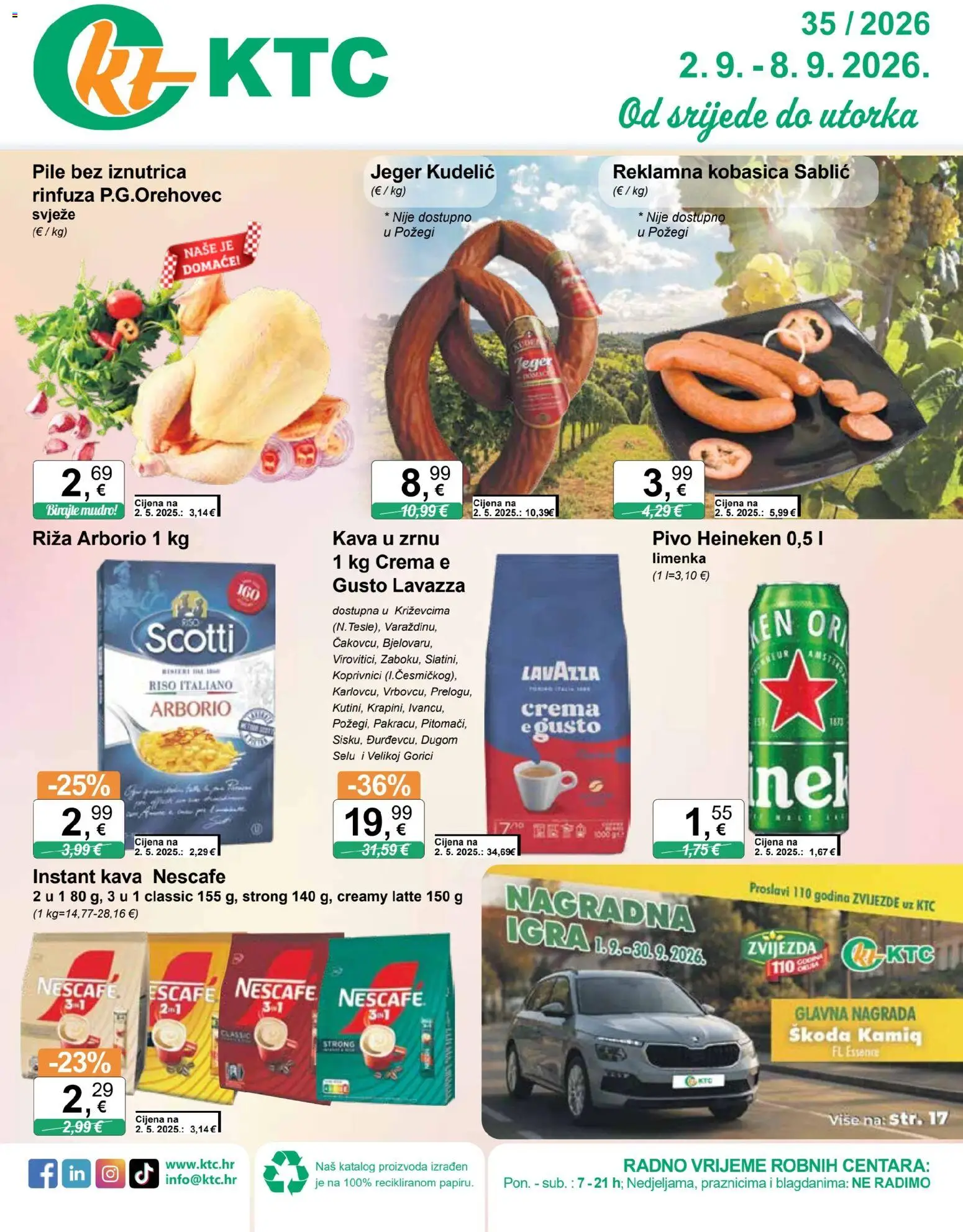 KTC katalog | vrijedi od 02.09.2026 | Stranica: 1 | Proizvodi: Instant kava, Jeger, Nescafe, Kobasica