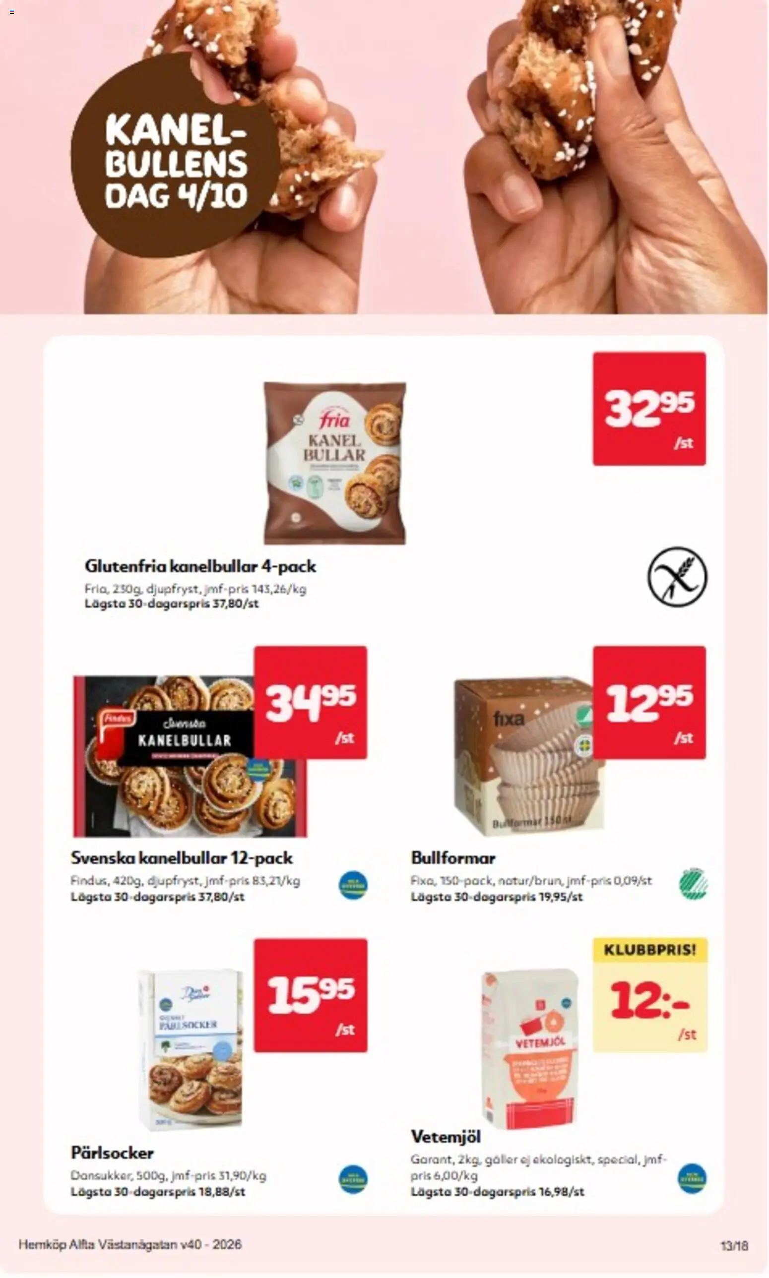 Hemköp reklamblad aktuell från 28/09/2026 | Sida: 13 | Produkter: Galler, Kanel, Vetemjöl