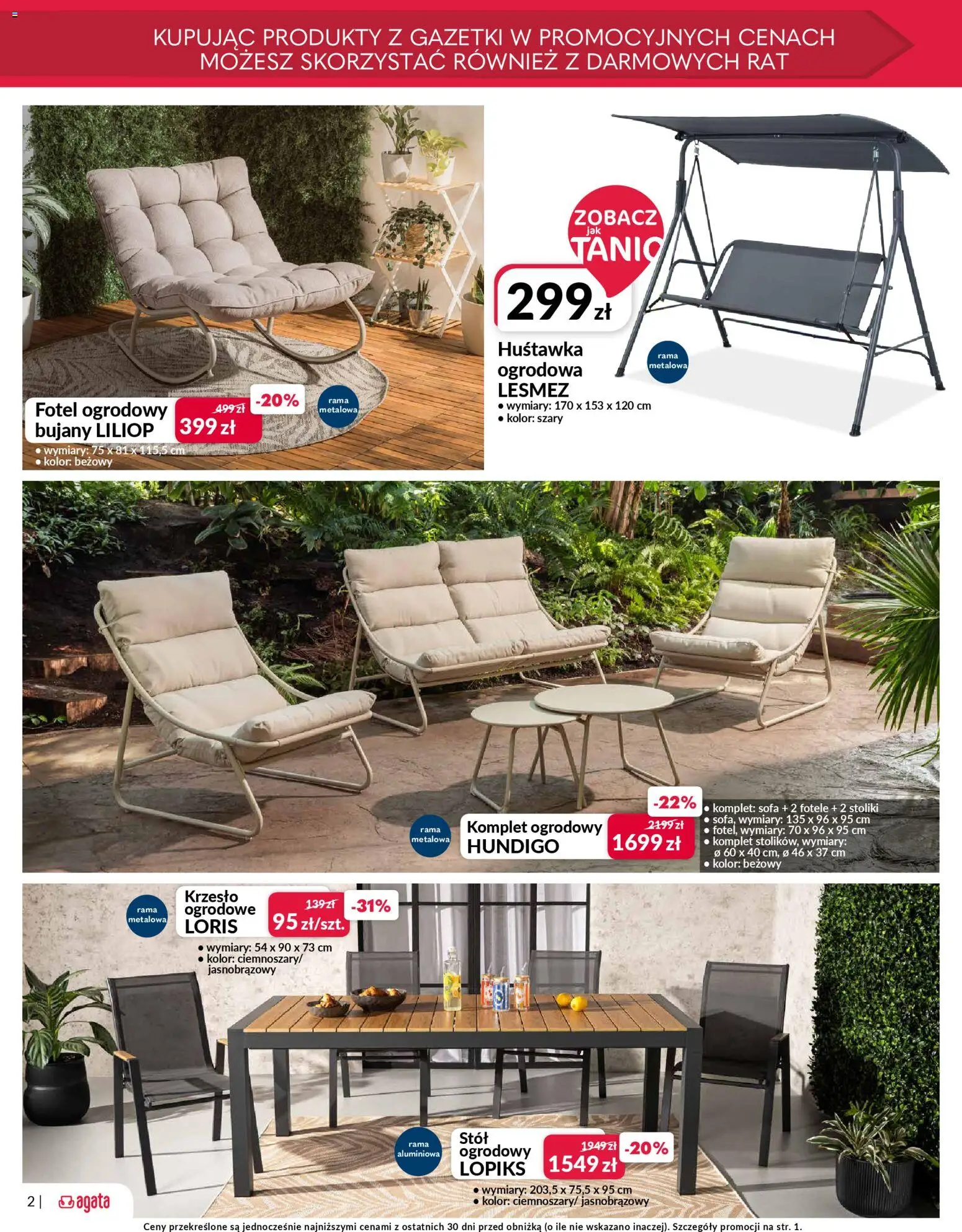 Salony Agata gazetka od 09.04.2026 | Strona: 2 | Produkty: Sofa, Fotel, Krzesło, Krzesło ogrodowe