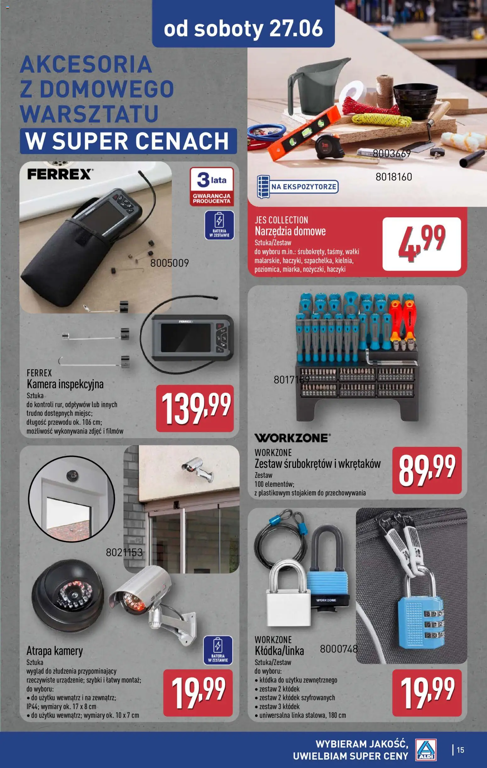 Aldi gazetka - Hity od Środy i od Soboty od 24.06.2026 | Strona: 15 | Produkty: Bateria, Zestaw śrubokrętów