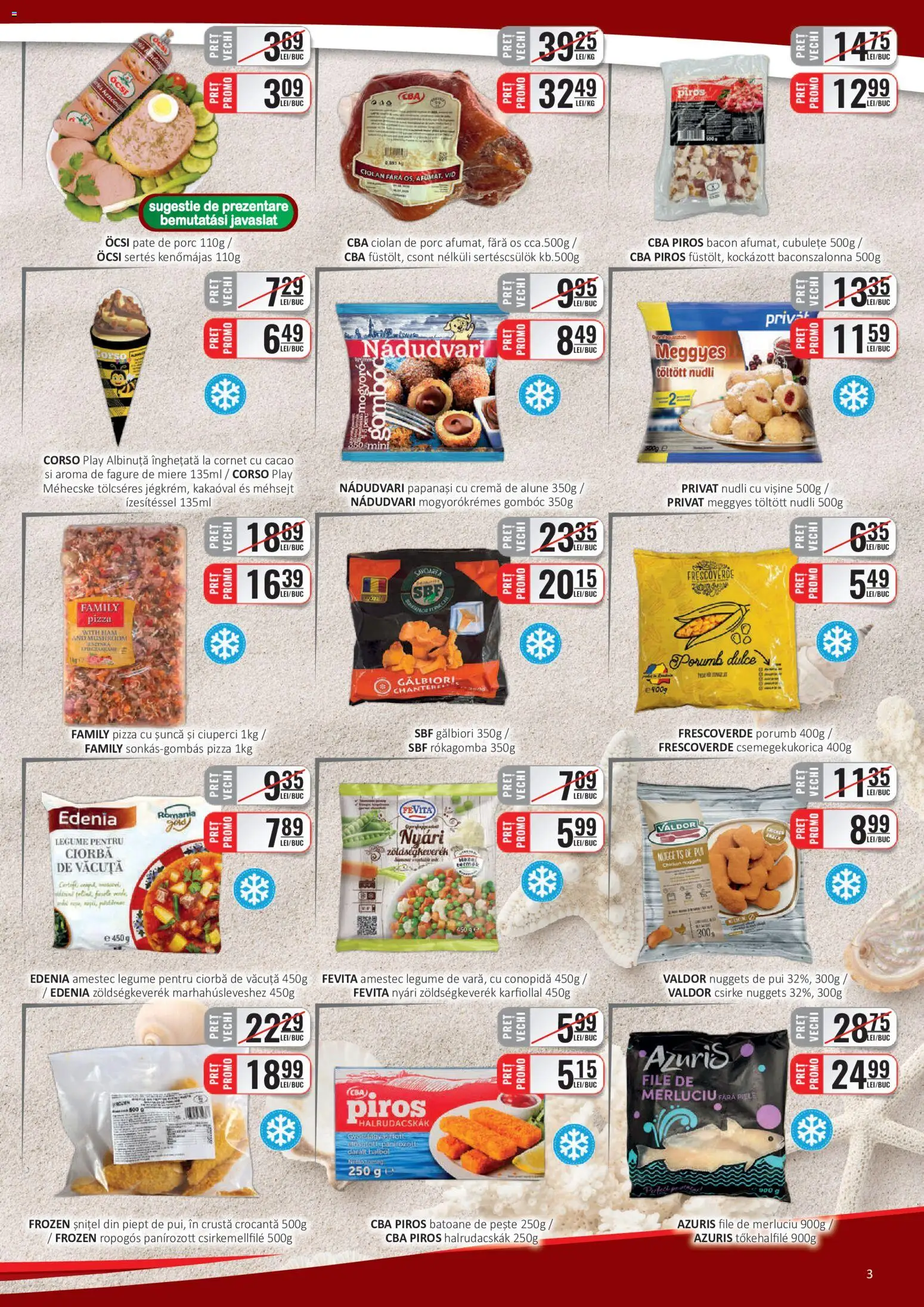 Noul catalog CBA – valabil de la 16.07.2026 | Pagină: 3 | Produse: Hacıyatmaz Kedi Oyuncağı, Pește, Cacao, Înghețată