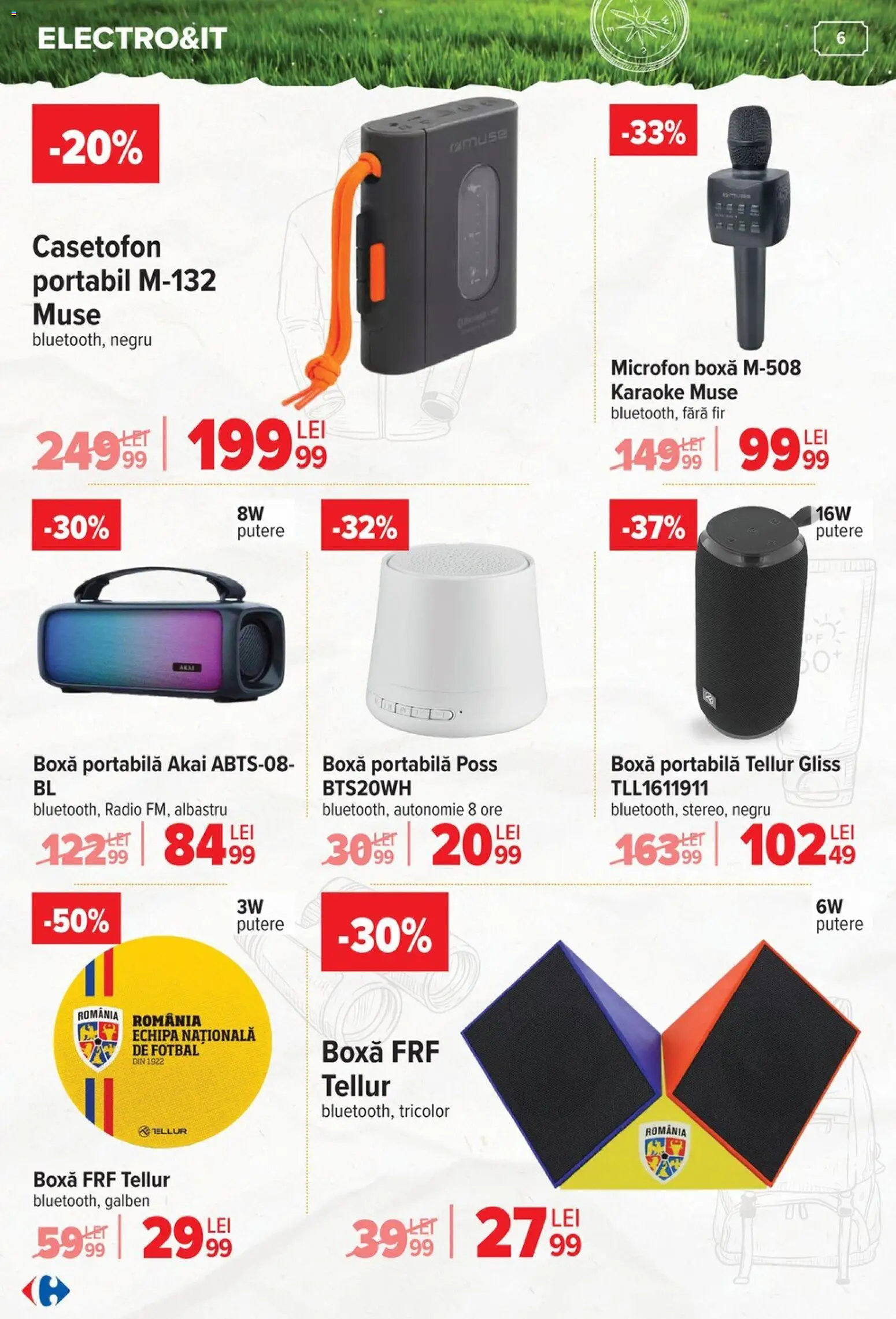 Noul catalog Carrefour – valabil de la 03.06.2026 | Pagină: 6 | Produse: Radio, Microfon, Boxă portabilă