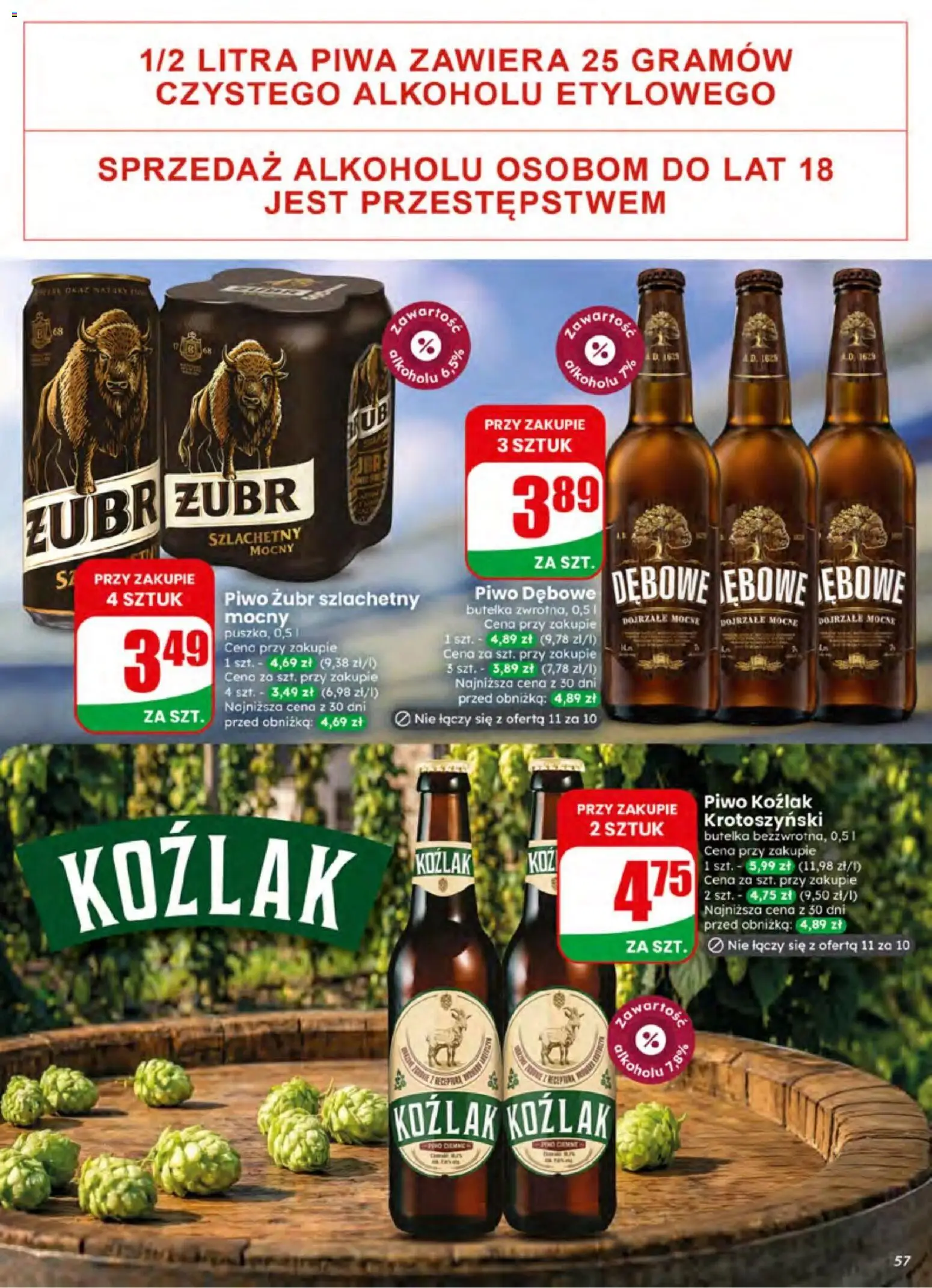 Dino gazetka od 01.07.2026 | Strona: 57 | Produkty: Piwo żubr, Piwo