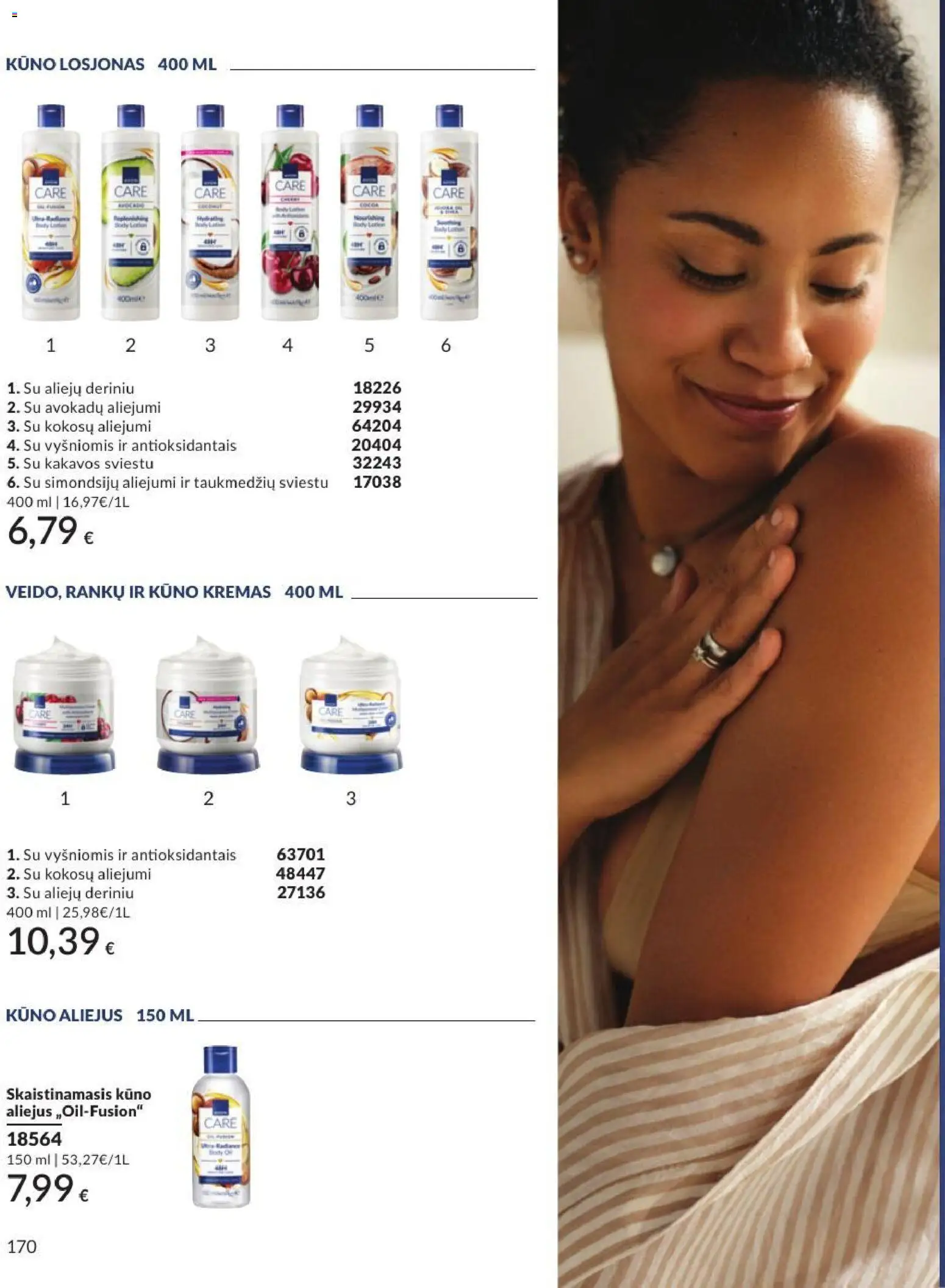 AVON akcijos nuo 2026.09.01 | Puslapis: 170 | Prekių: Kremas, Aliejus, Kūno kremas