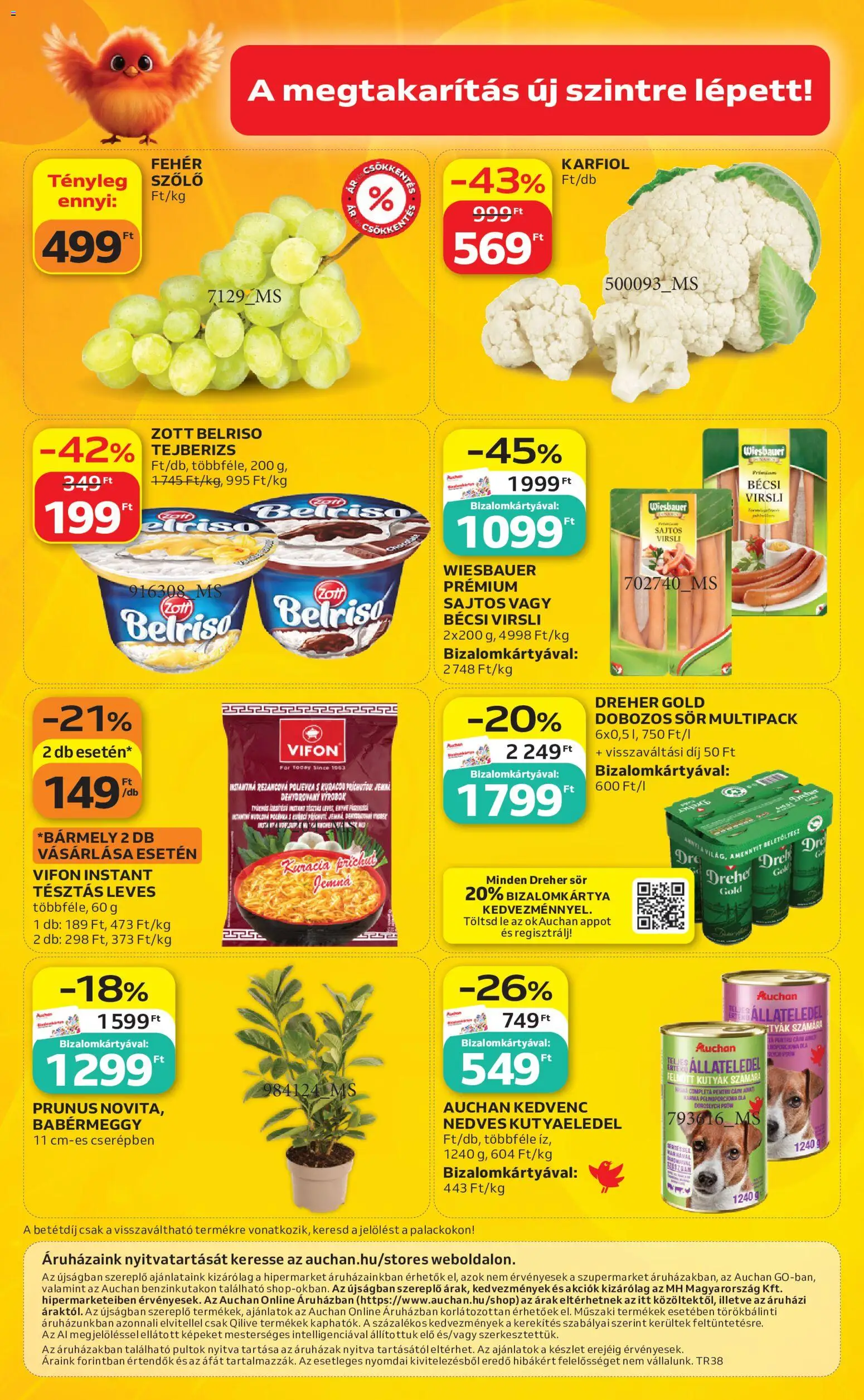 Auchan akciós ujság - amely érvényes a következő dátumtól: 2026.09.17. | Oldal: 52 | Termékek: Vifon, Tejberizs, Kutyaeledel, Dobozos sör