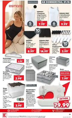 Kaufland Prospekt Hannover ab 01.10.2026 gültig | Seite: 59 | Produkte: Nähmaschine, Regal, Kleiderbügel, Socken