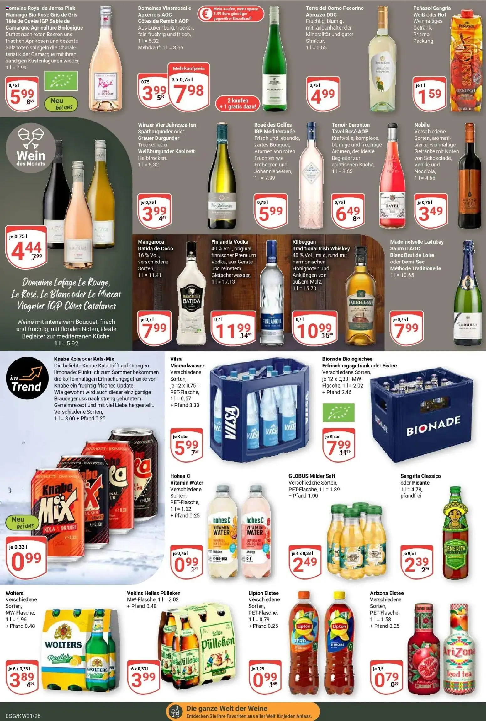 Globus Prospekt Braunschweig – gültig ab 27.07.2026 | Seite: 14 | Produkte: Helles pulleken, Orangen, Radler, Saft