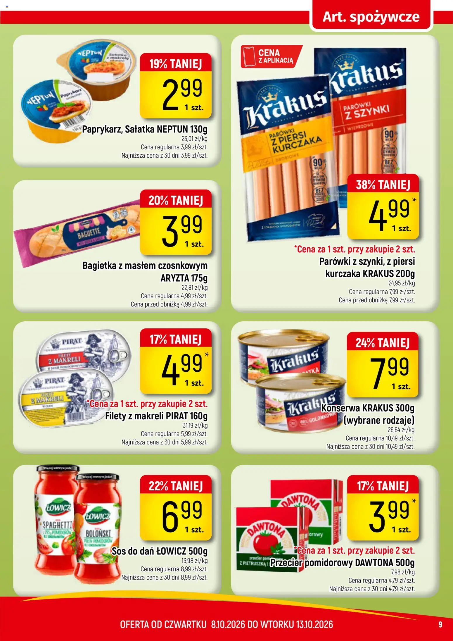 Piotruś Pan gazetka od 10.10.2026 | Strona: 9 | Produkty: Piersi, Parówki wieprzowe, Parówki, Bagietka