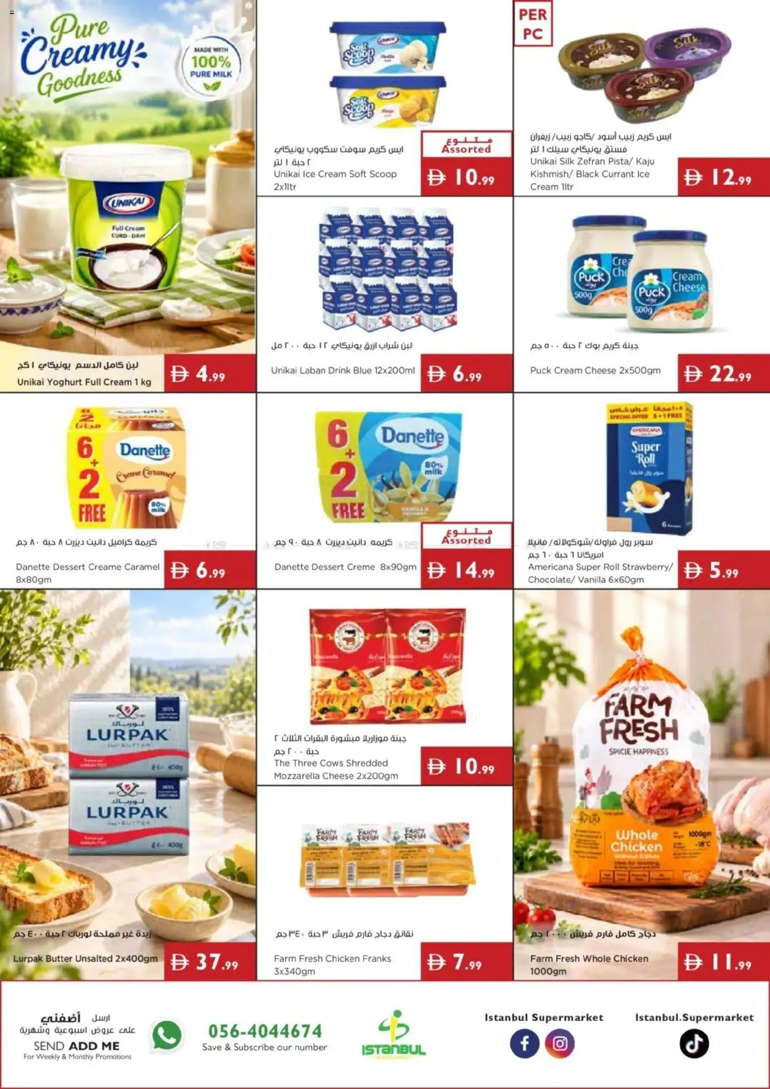 {H1} | Page: 9 | Products: Milk, Yoghurt, Chicken, Cream