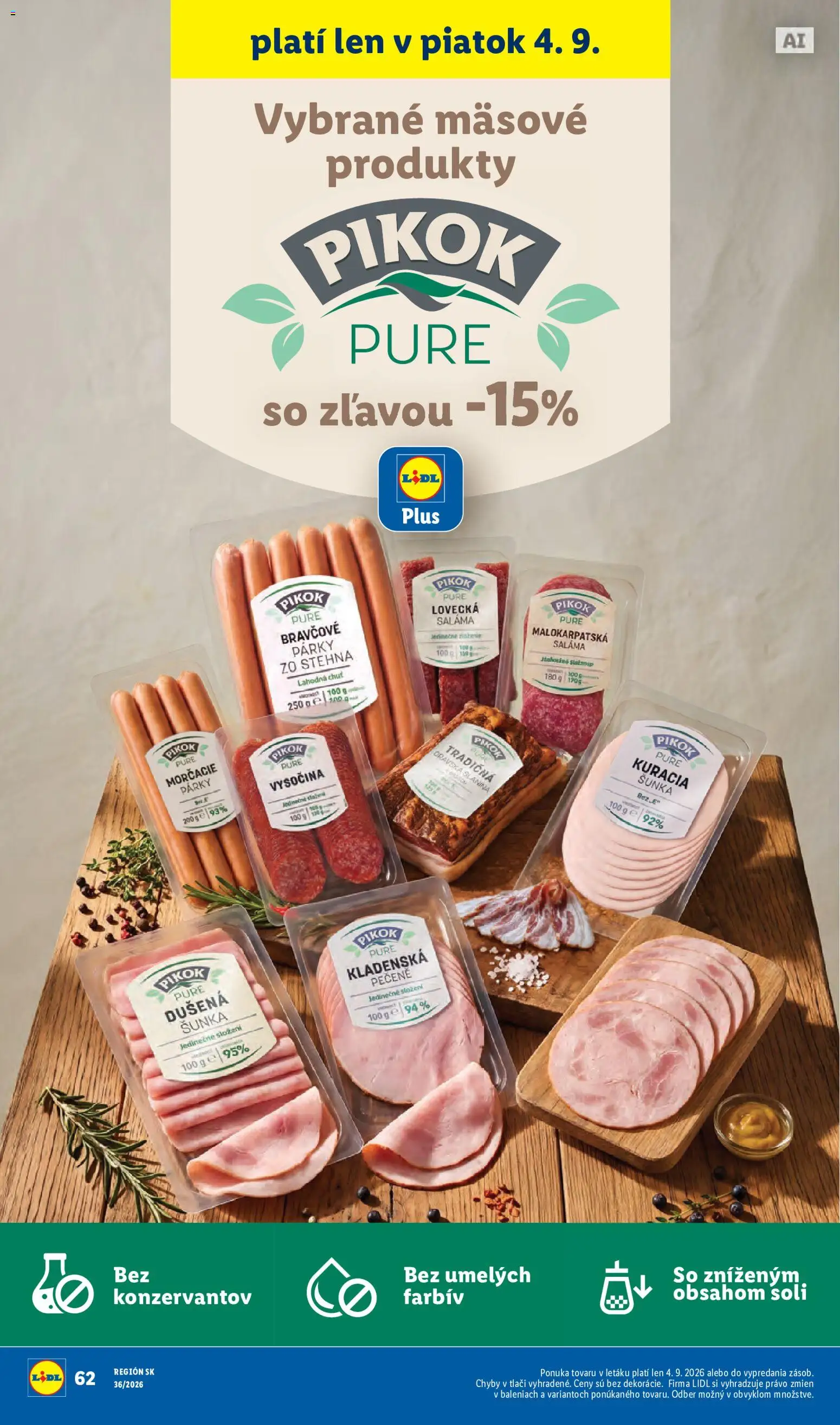 Nové Lidl akcie – leták je platný od 31.08.2026 | Strana: 94 | Produkty: Šunka, Slanina, Párky, Stehná