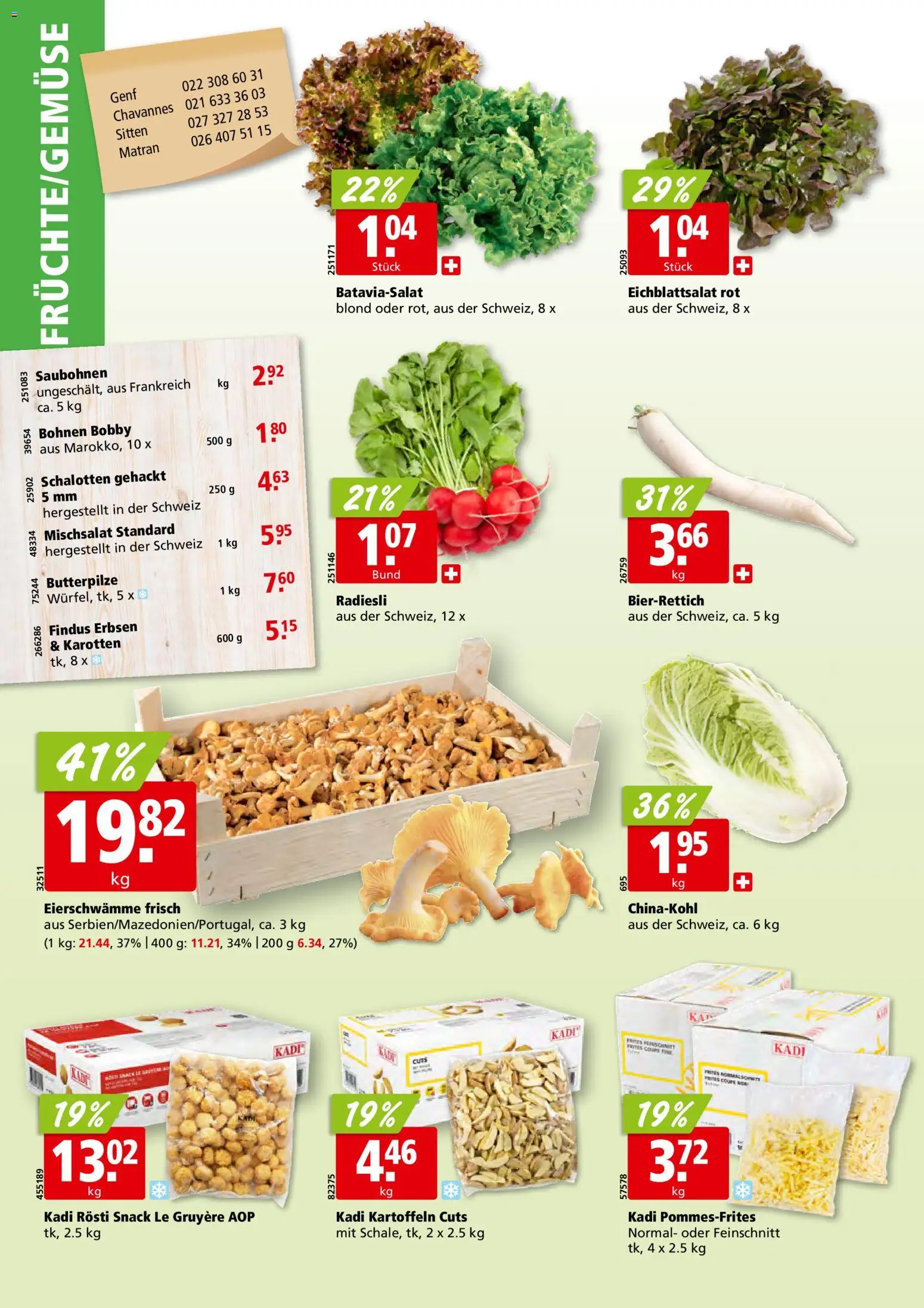 Aligro aktionen Chavannes, Matran, Genf, Sitten – gültig ab 01.06.2026 | Seite: 2 | Produkte: Chinakohl, Erbsen, Kartoffeln