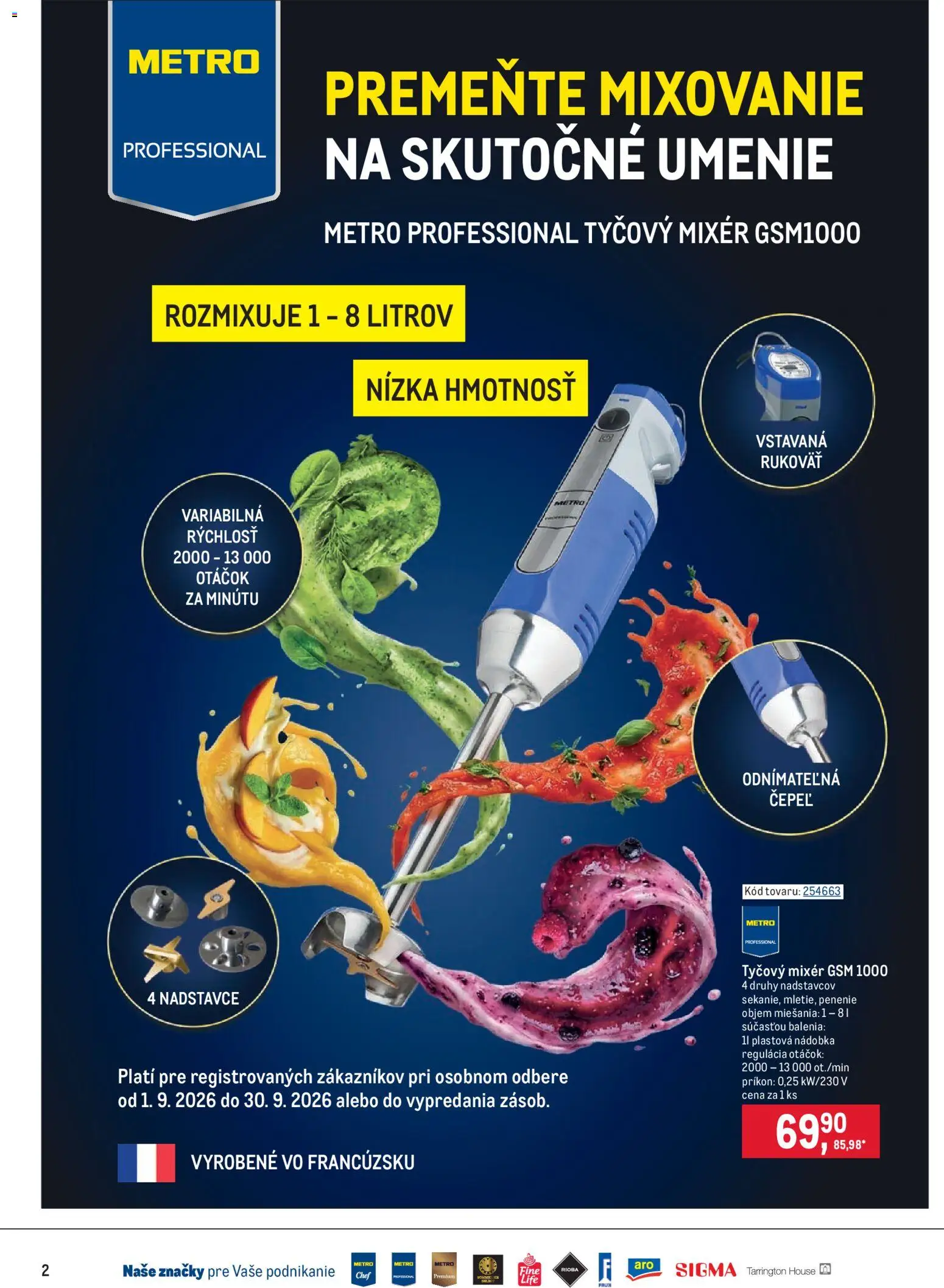 Nové Metro akcie – leták je platný od 09.09.2026 | Strana: 2 | Produkty: Mixér, Tyčový mixér