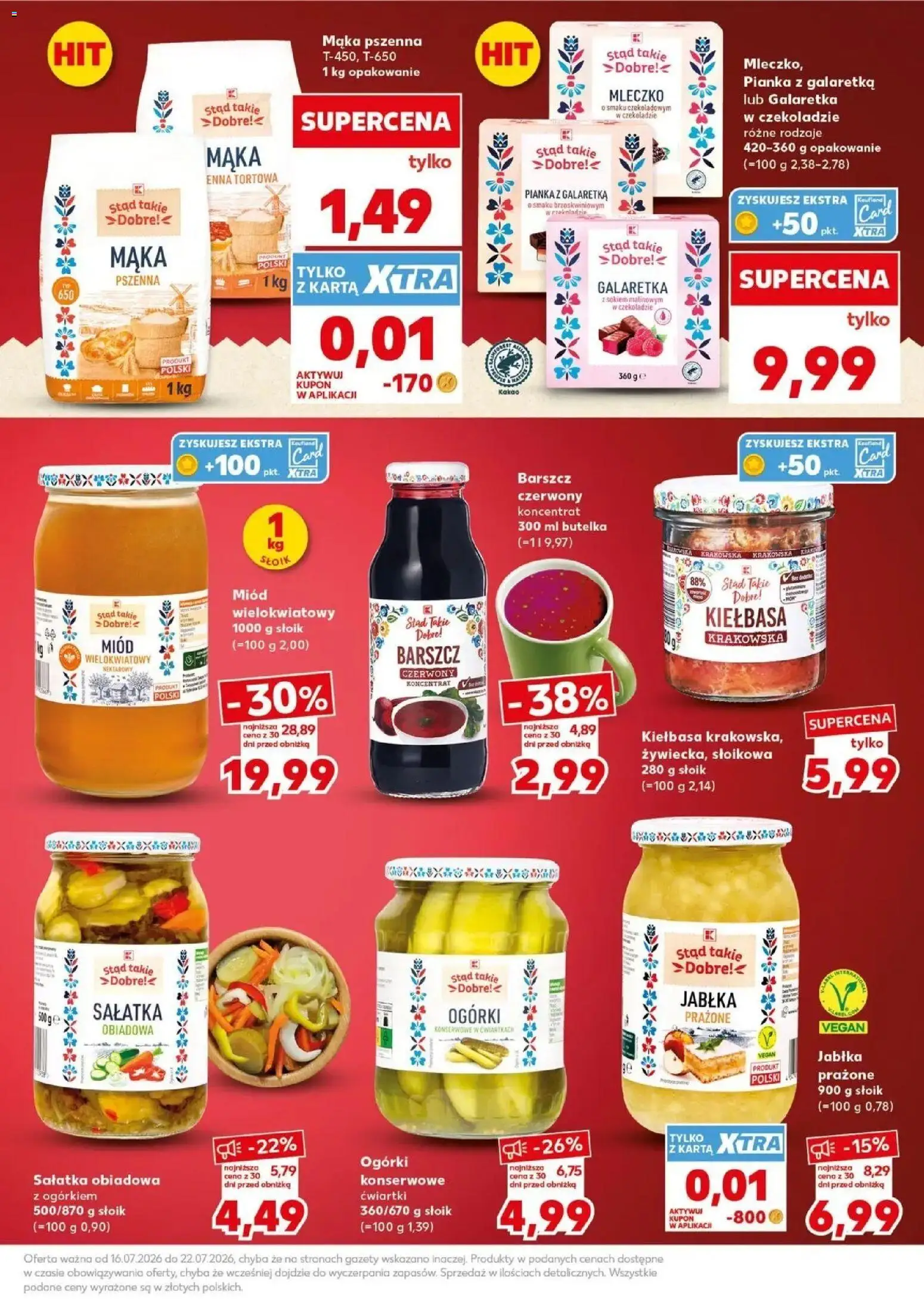 Kaufland gazetka - Mocny start od 20.07.2026 | Strona: 19 | Produkty: Kiełbasa, Miód, Jabłka prażone, Ogórki