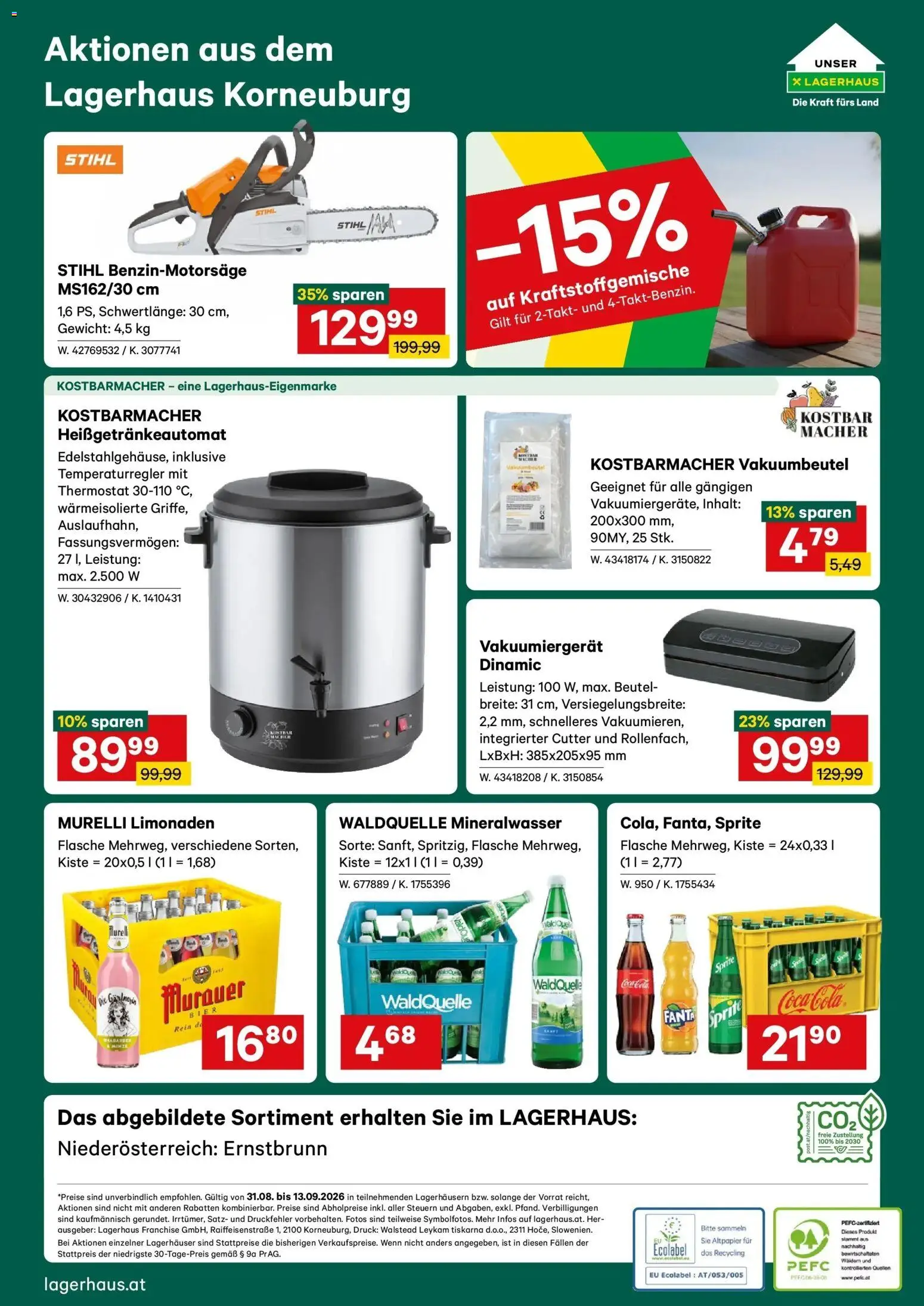 Lagerhaus - Wochen Angebote gültig ab 31.08.2026 | Seite: 12 | Produkte: Gewicht, Mineralwasser, Fanta, Bier