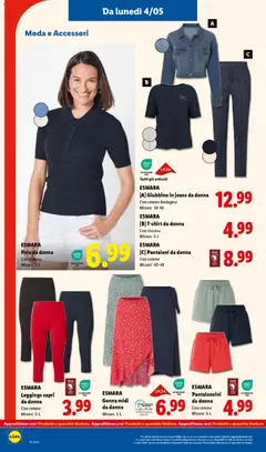 Anteprima del volantino [A] Giubbino in jeans da donna, Con cotone biologico, Misure: 38-46 valido a partire dal 30.04.2026 | Pagina: 40 | Prodotti: Pantaloncini, Leggings, T-shirt, Gonna