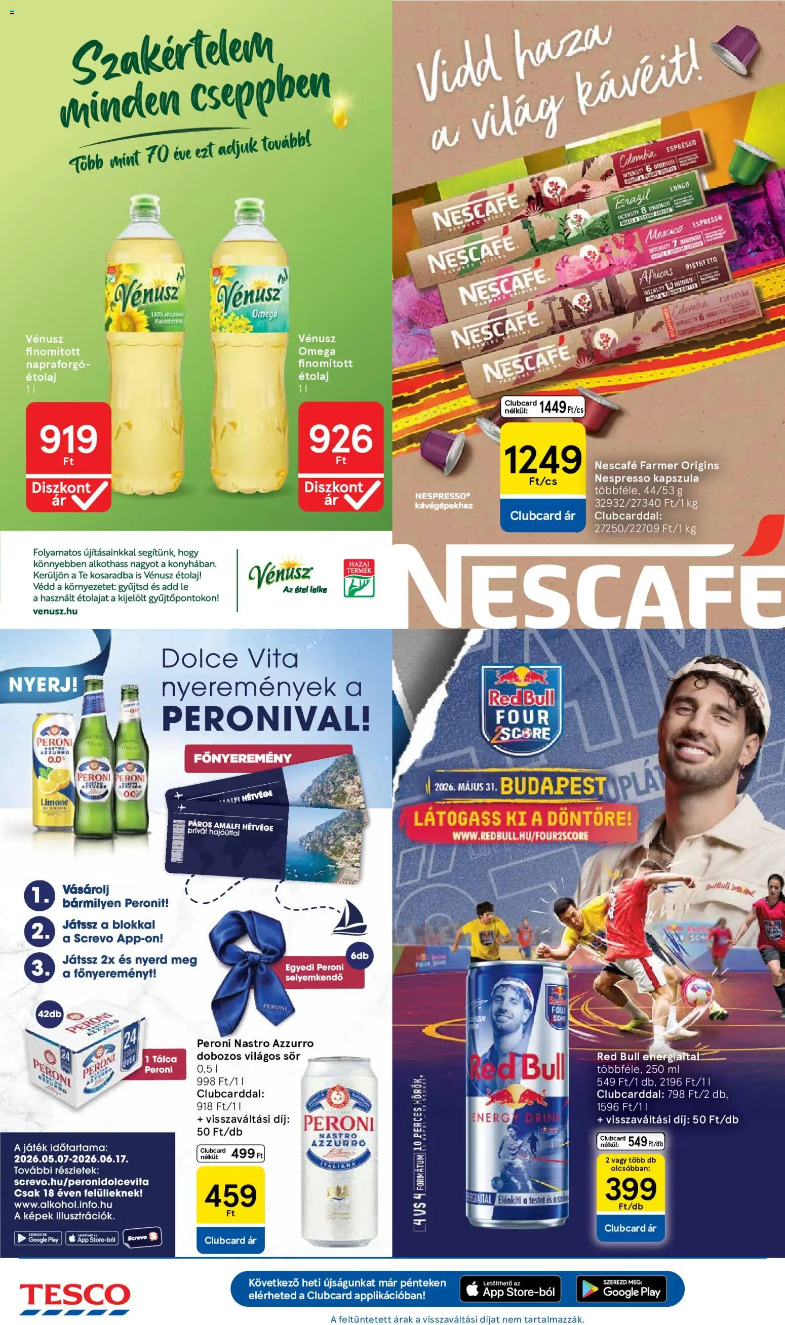 Tesco akciós ujság - amely érvényes a következő dátumtól: 21.05.2026 | Oldal: 26 | Termékek: Farmer, Étolaj, Energiaital, Játék