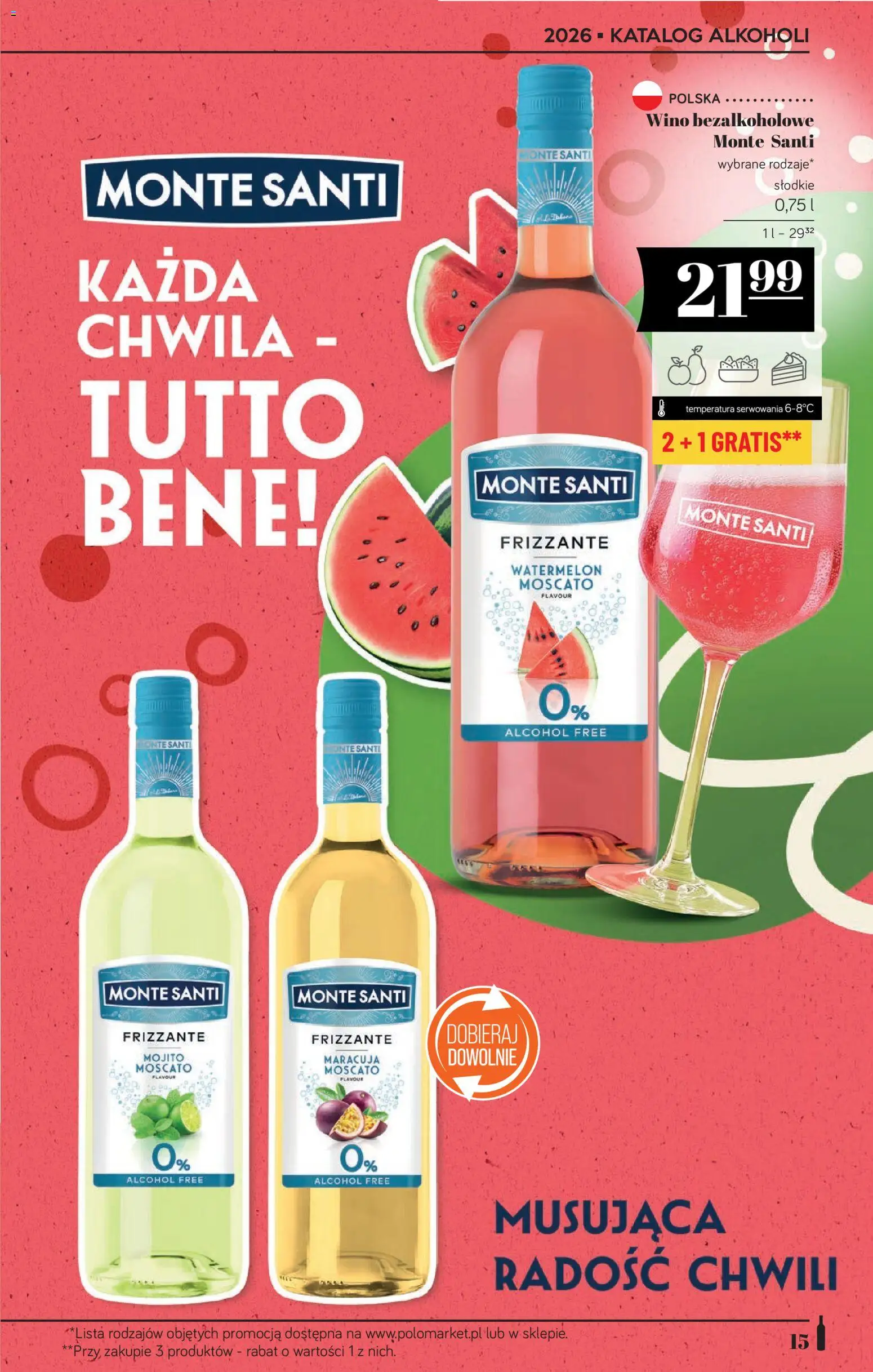 POLOmarket katalog - Alkoholi od 22.10.2026 | Strona: 15 | Produkty: Wino bezalkoholowe, Mojito, Monte Santi, Wino