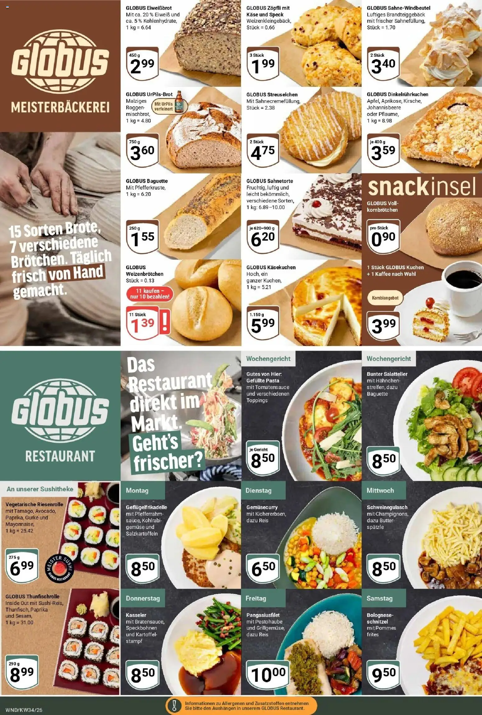 Globus Prospekt St. Wendel (ab 17.08.2026) » Angebote online | Seite: 9 | Produkte: Baguette, Schnitzel, Gemüse, Paprika