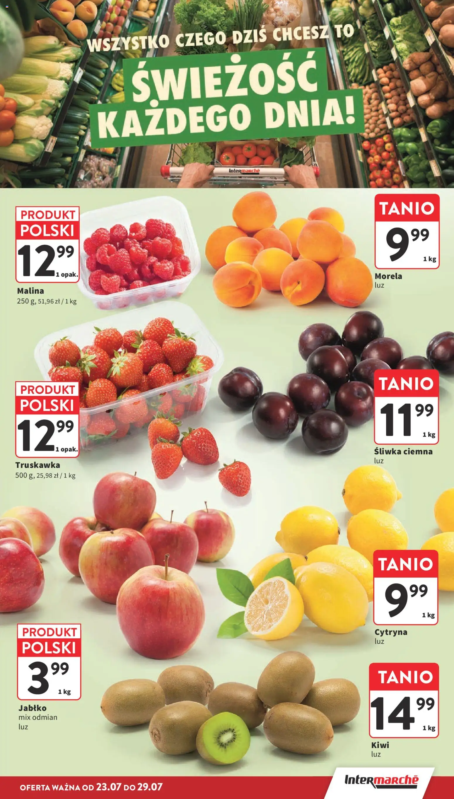 Intermarche gazetka od 23.07.2026 | Strona: 7 | Produkty: Cytryna, Malina, Kiwi