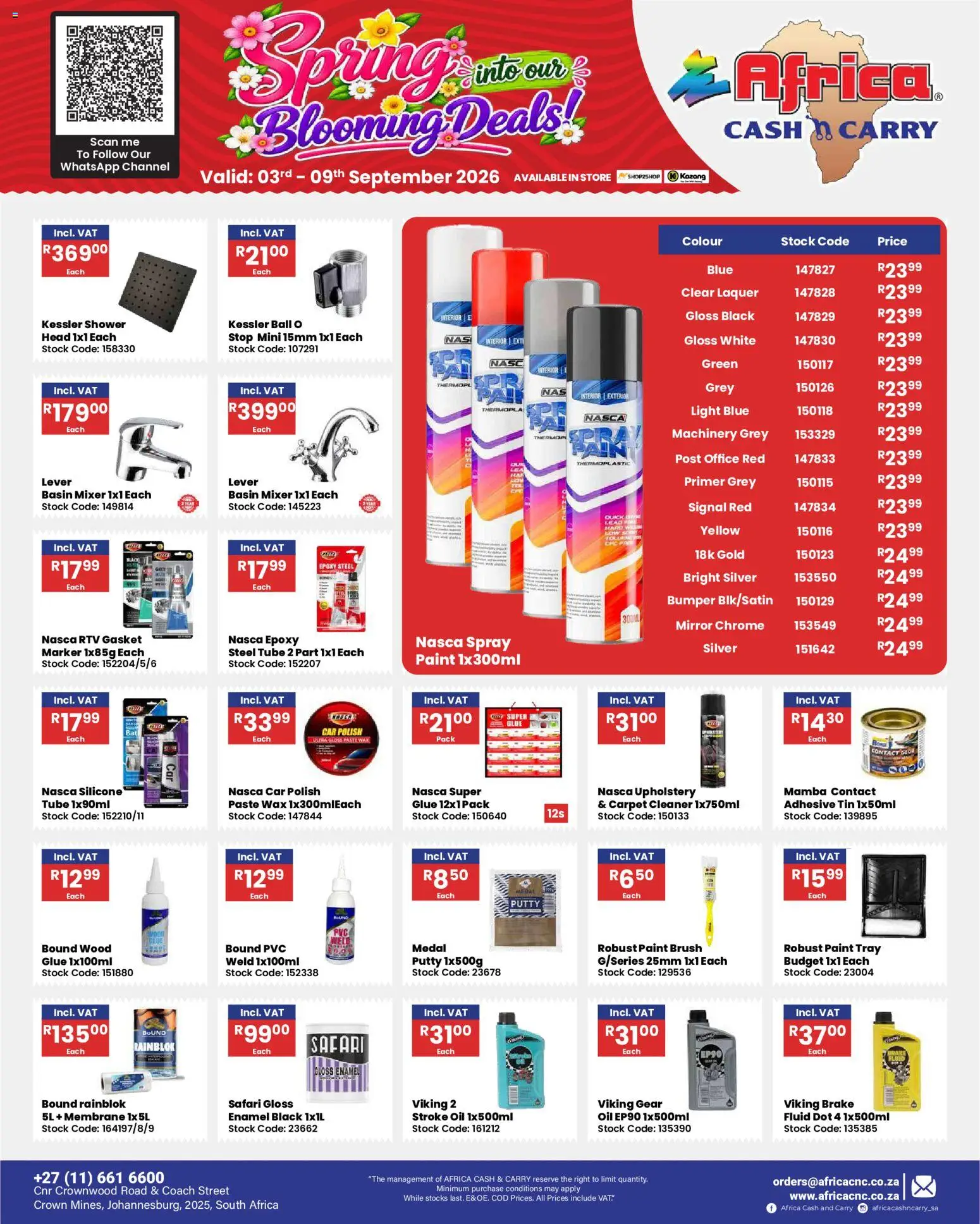 New Africa Cash & Carry catalogue – valid from 03/09/2026 | Page: 39 | Products: Gloss, Paint, Adhesive, Stock