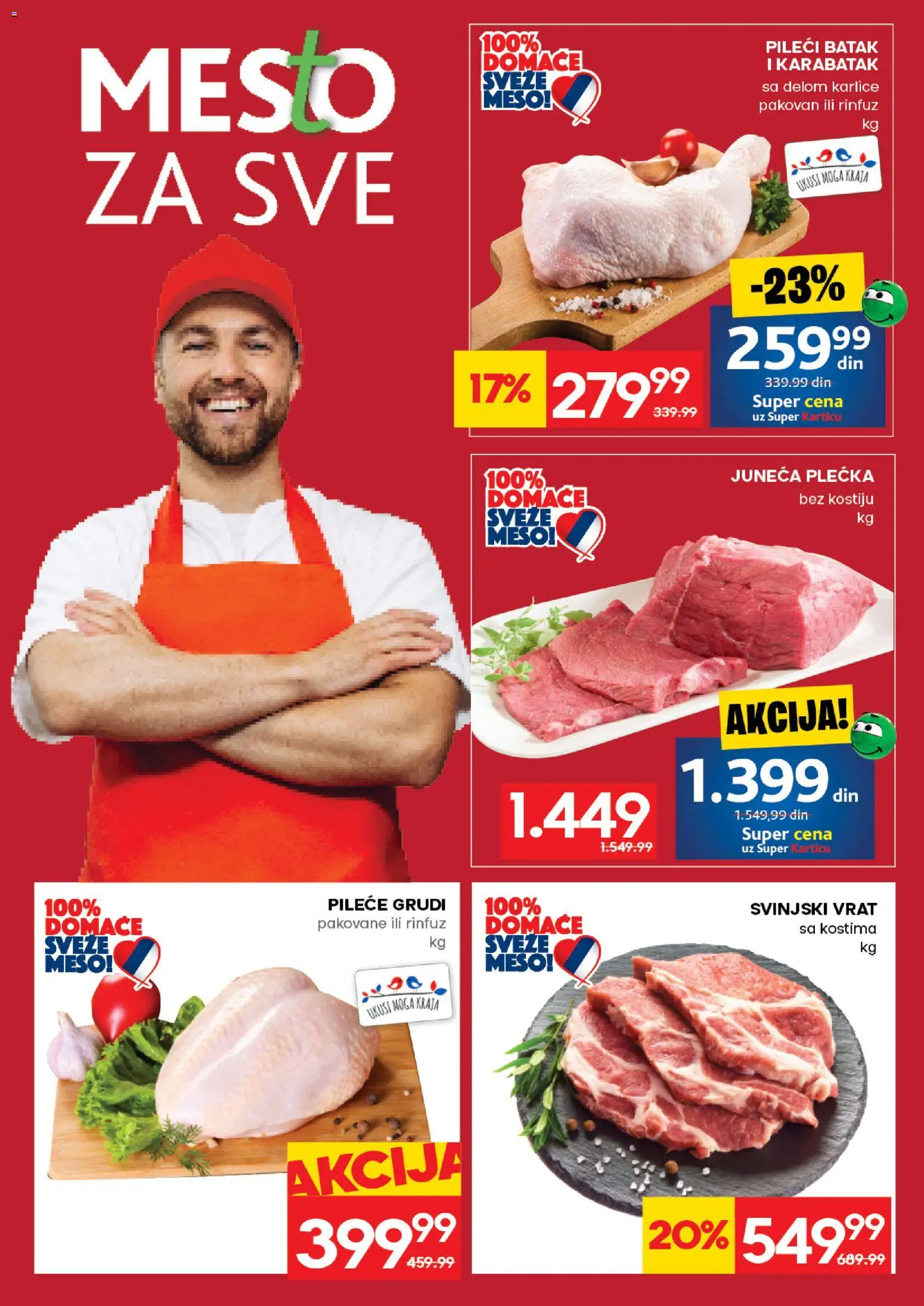 Idea katalog - važi od 11.06.2026 | Strana: 4 | Proizvode: Pileće grudi, Svinjski vrat, Pileći batak