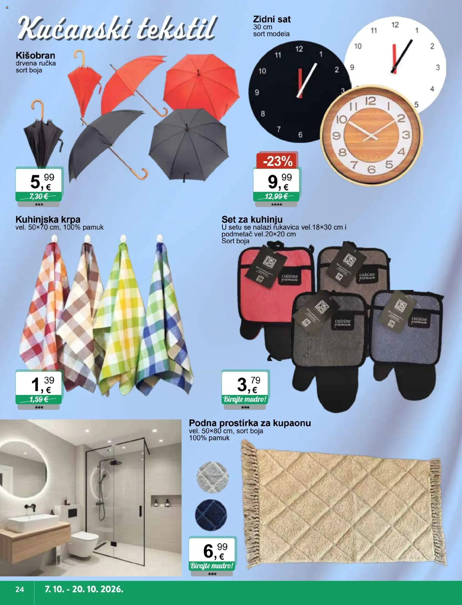 KTC katalog | vrijedi od 07.10.2026 | Stranica: 6 | Proizvodi: Krpa, Zidni sat, Kišobran, Sat