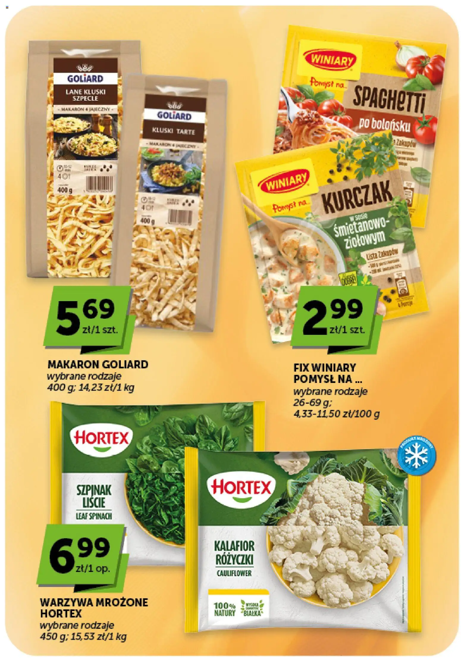 Groszek gazetka od 03.09.2026 | Strona: 29 | Produkty: Kalafior, Spaghetti, Kurczak, Kluski