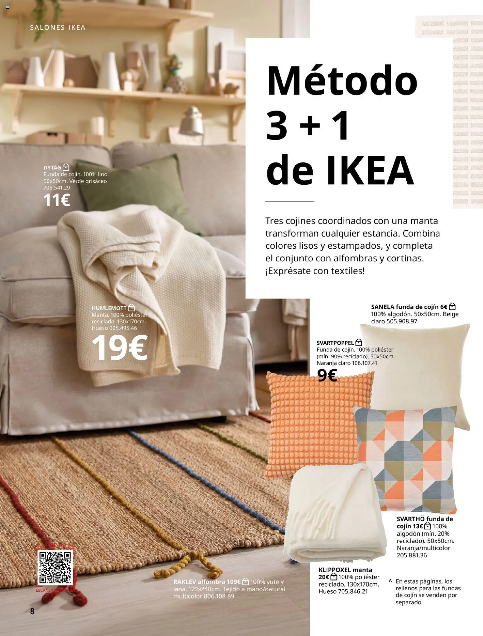 IKEA - Accesorios y decoración │ válido desde el 01/09/2026 | Página: 8 | Productos: Manta, Funda, Algodón, Funda de cojín