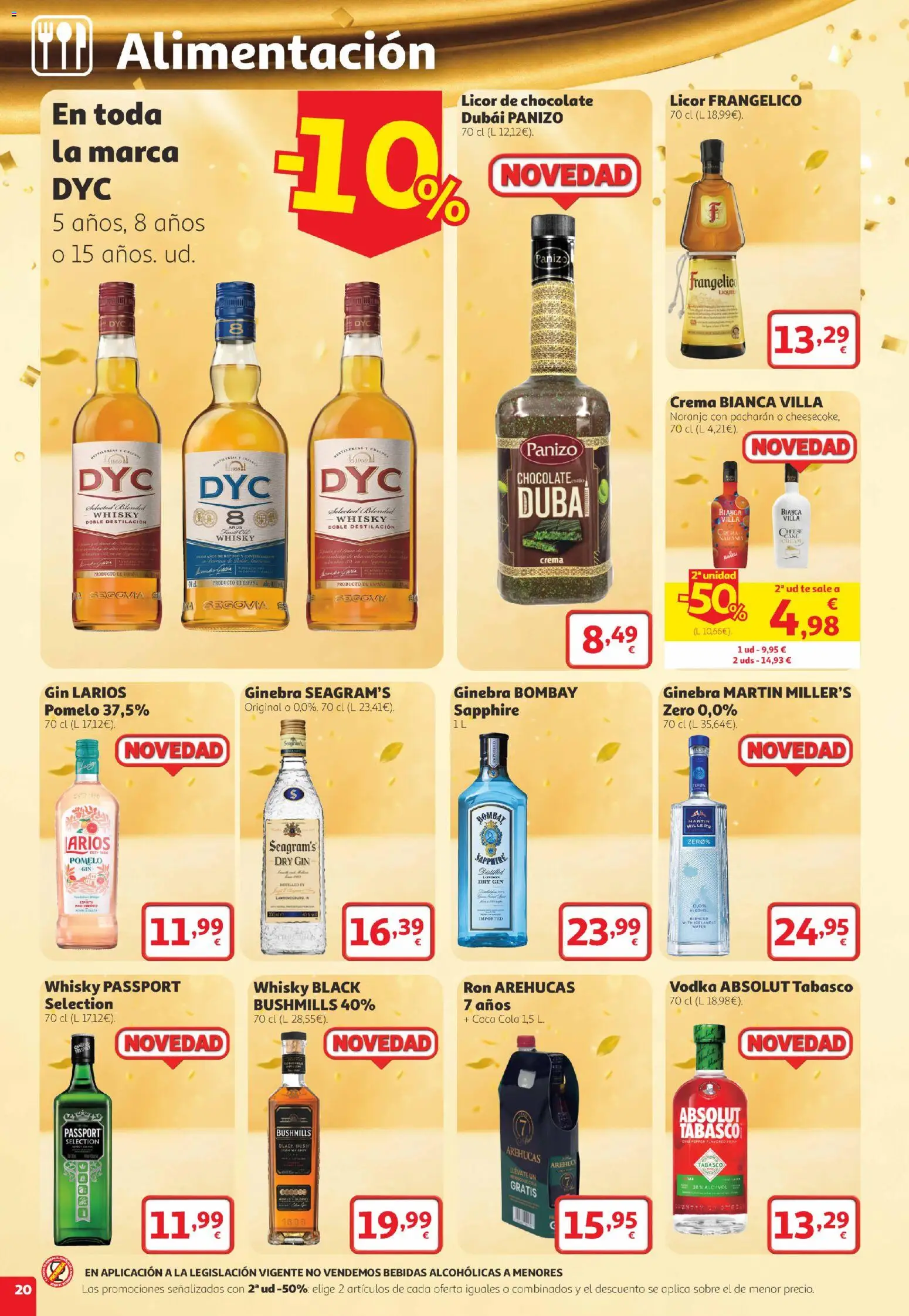 Alcampo folleto Telde │ válido desde el 22/10/2026 | Página: 20 | Productos: Chocolate, Té, Ginebra Bombay, Bebidas