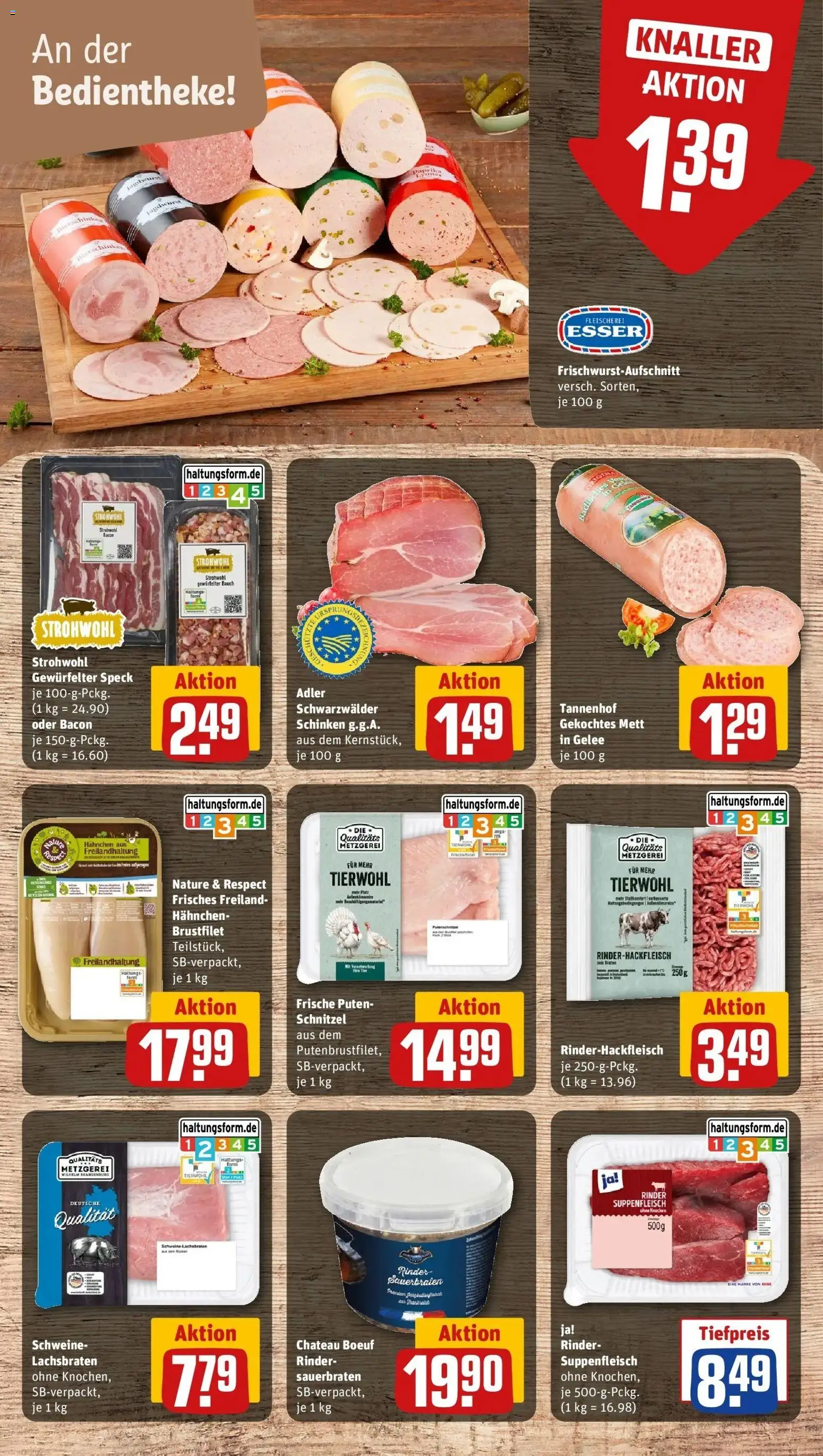 REWE Prospekt ab 19.10.2026 zum Blättern » Angebote | Seite: 12 | Produkte: Hahnchen, Schnitzel, Suppenfleisch, Schinken