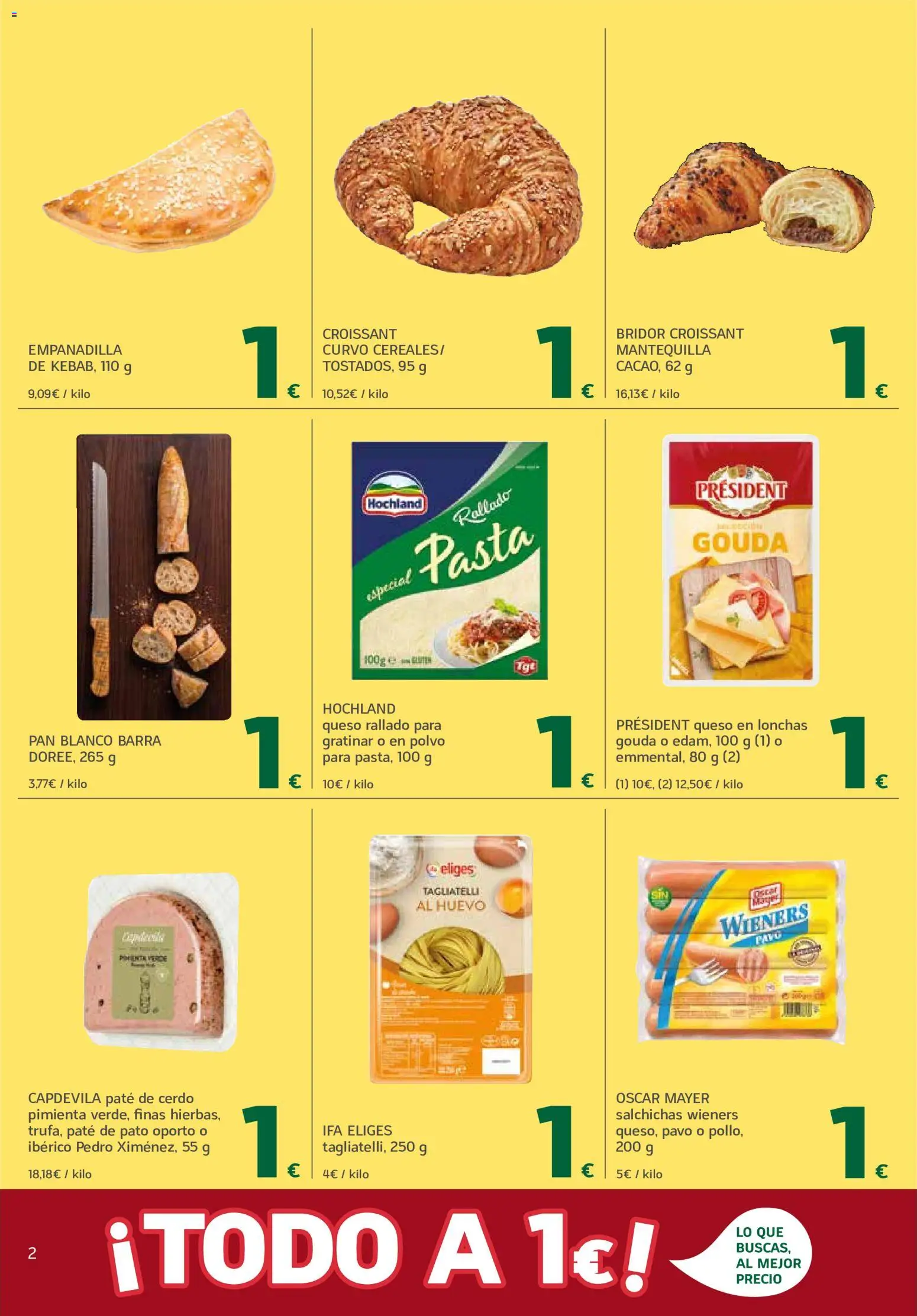 HiperDino Deseo Concedido │ válido desde el 25/08/2026 | Página: 2 | Productos: Pan, Queso rallado, Croissant, Salchichas