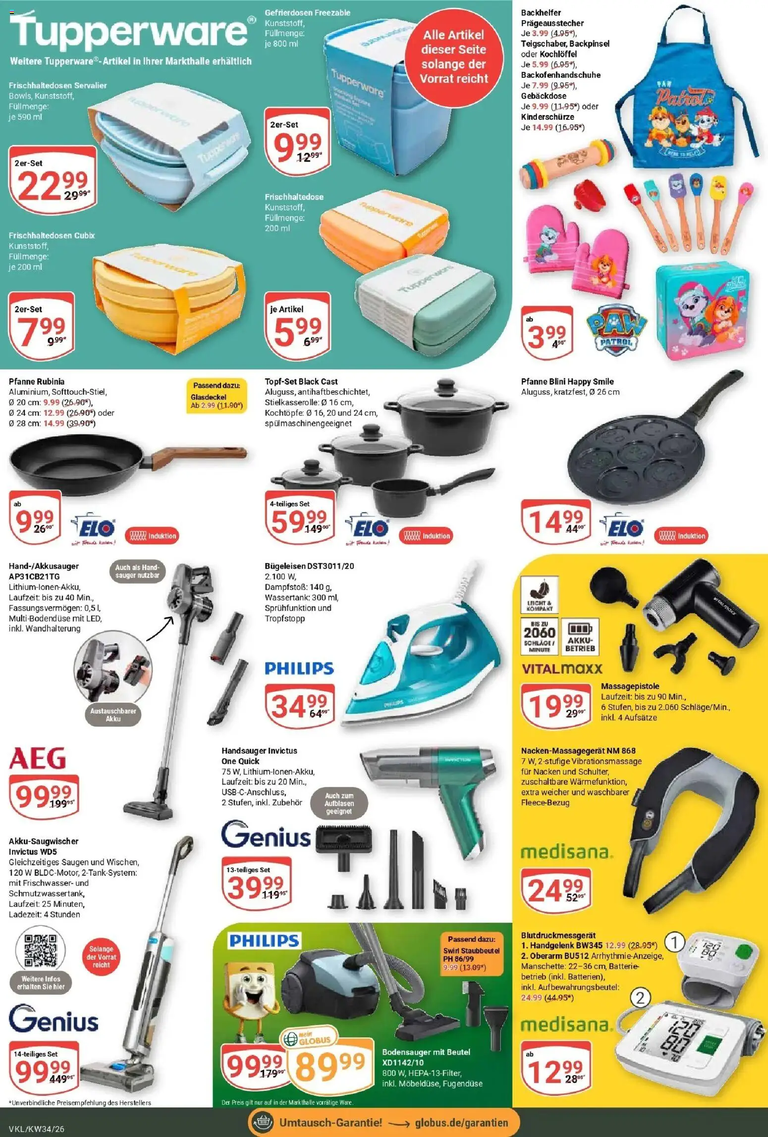 Globus Prospekt Völklingen (ab 17.08.2026) » Angebote online | Seite: 24 | Produkte: Philips, Bügeleisen, Batterie, Massagepistole