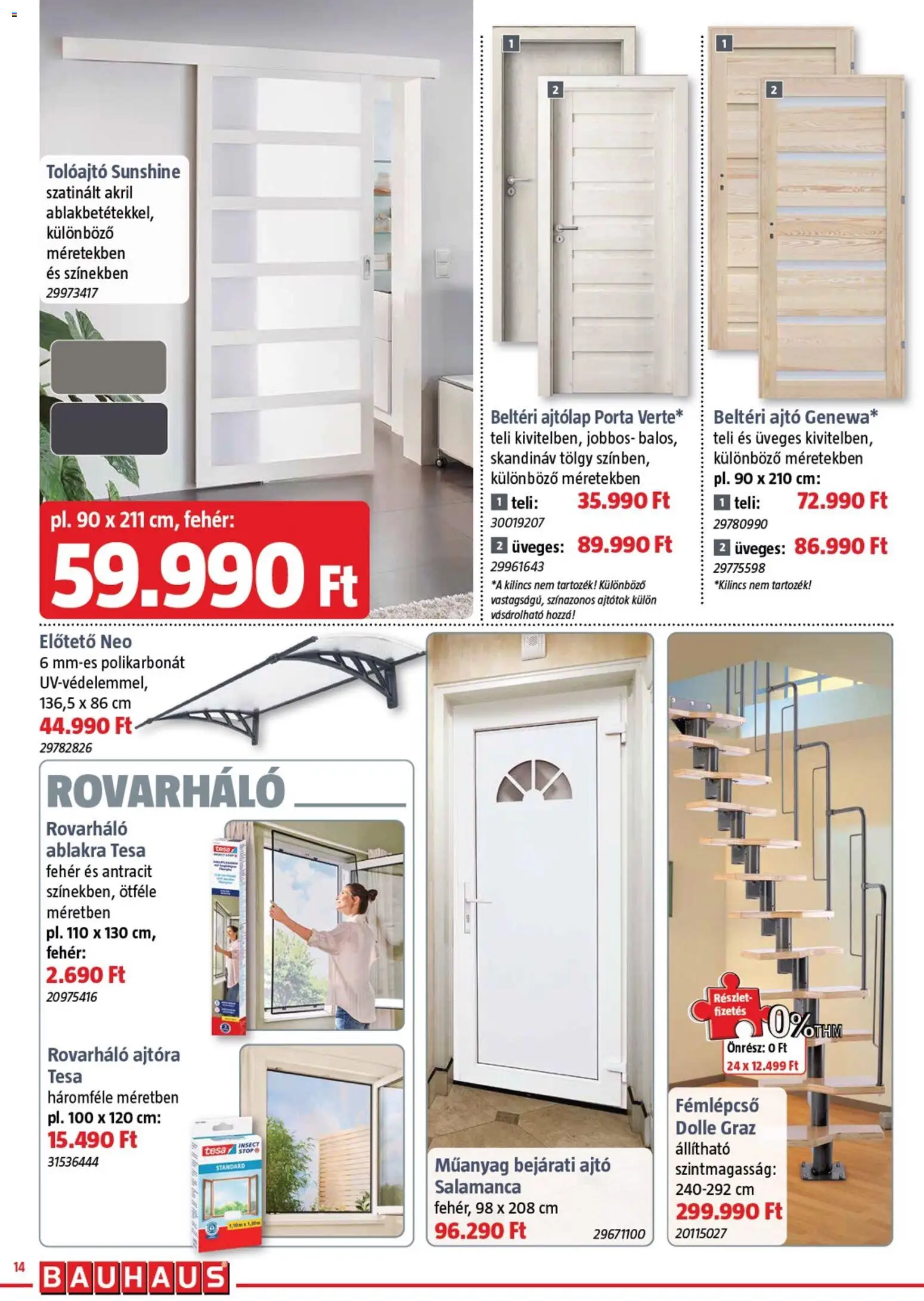 Bauhaus akciós ujság - amely érvényes a következő dátumtól: 11.05.2026 | Oldal: 14 | Termékek: Bejárati ajtó, Ajtólap, Kilincs, Beltéri ajtó