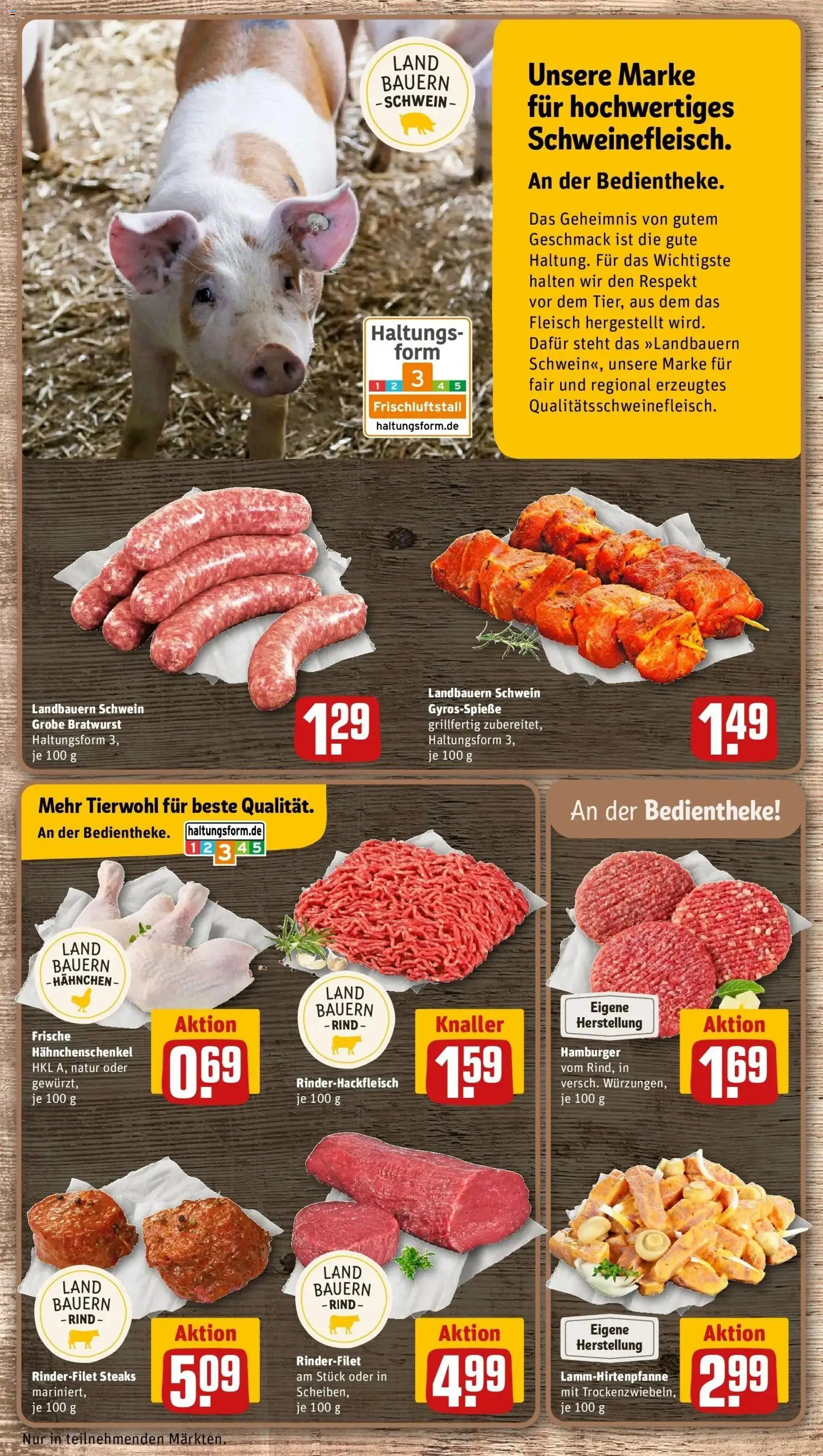 REWE Prospekt ab 03.08.2026 zum Blättern » Angebote | Seite: 10 | Produkte: Hahnchen, Hahnchenschenkel, Bratwurst, Fleisch