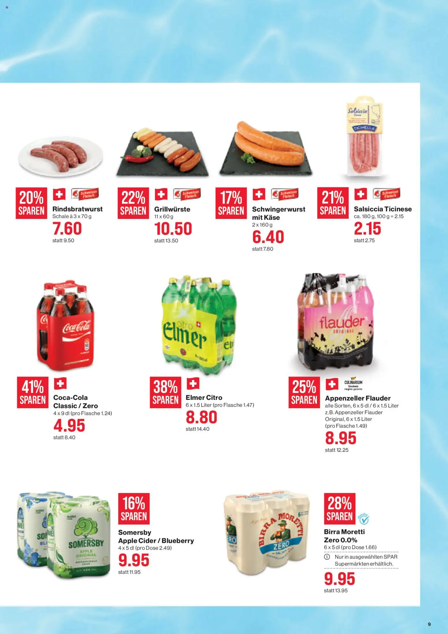 SPAR aktionen – gültig ab 20.08.2026 | Seite: 9 | Produkte: Coca Cola, Käse, Apple